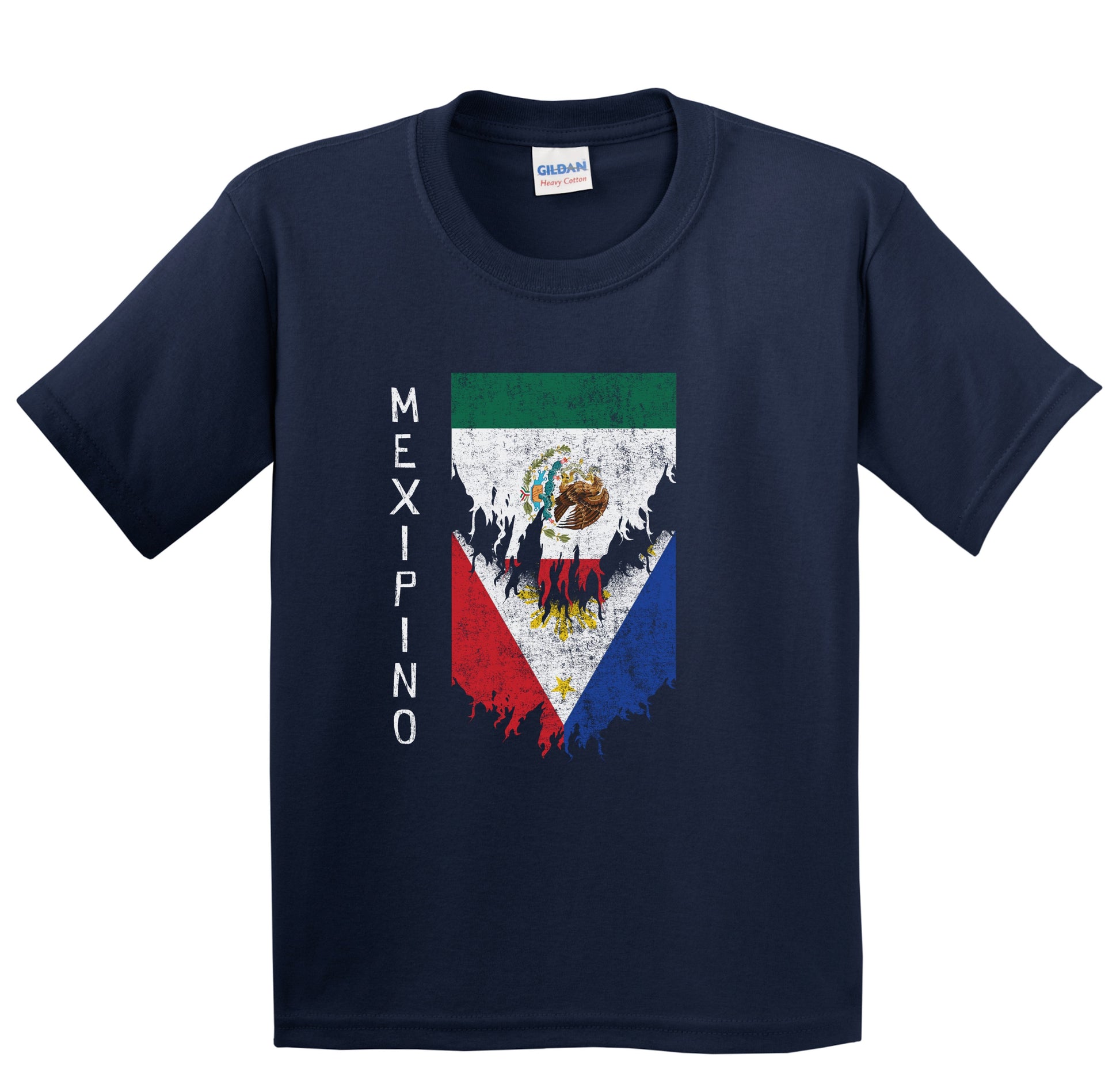 Mexican Filipino Flags Ripped Mexico Philippines Mexipino Youth T-Shirt