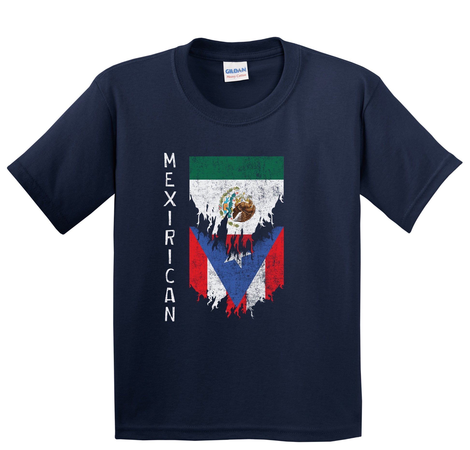 Mexican Puerto Rican Flags Torn Mexico Puerto Rico Mexirican Youth T-Shirt