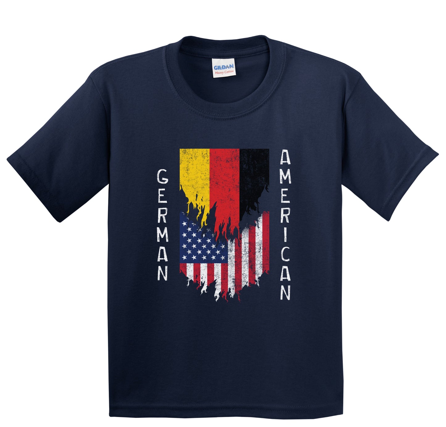 German American Flags Ripped Torn Germany Youth T-Shirt