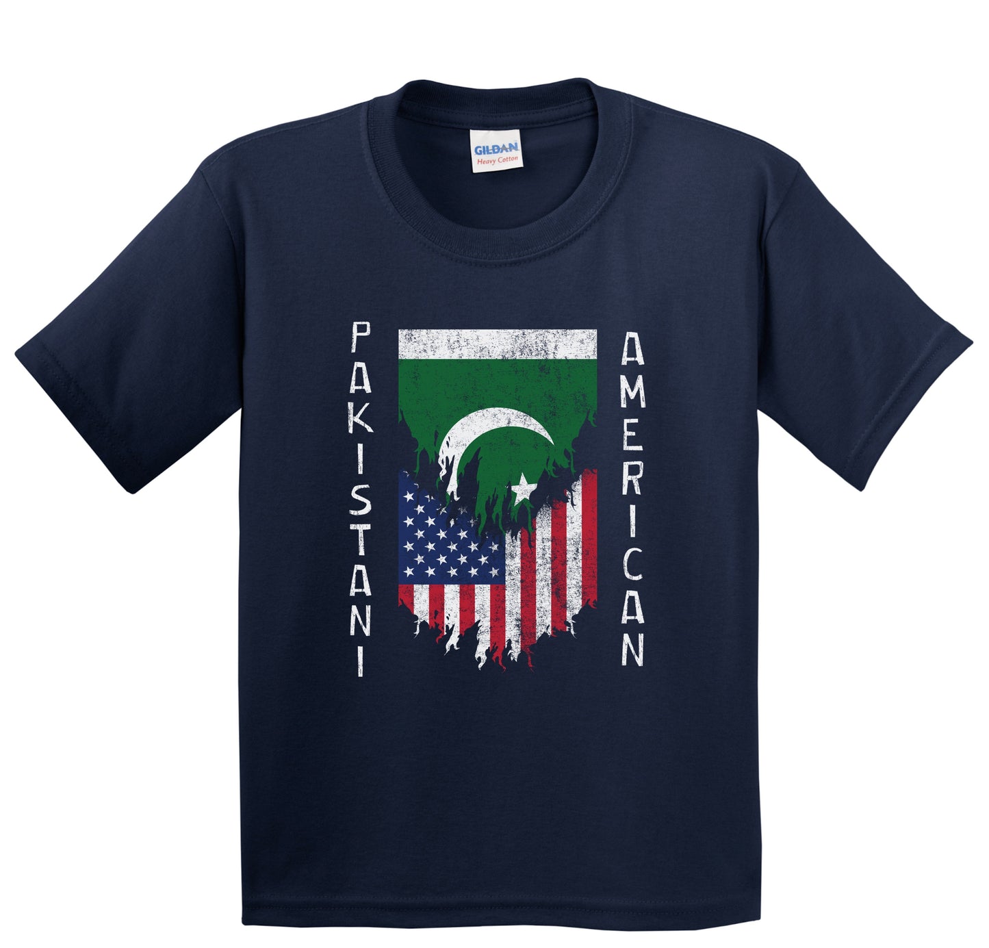 Pakistani American Flags Ripped Torn Pakistan Youth T-Shirt