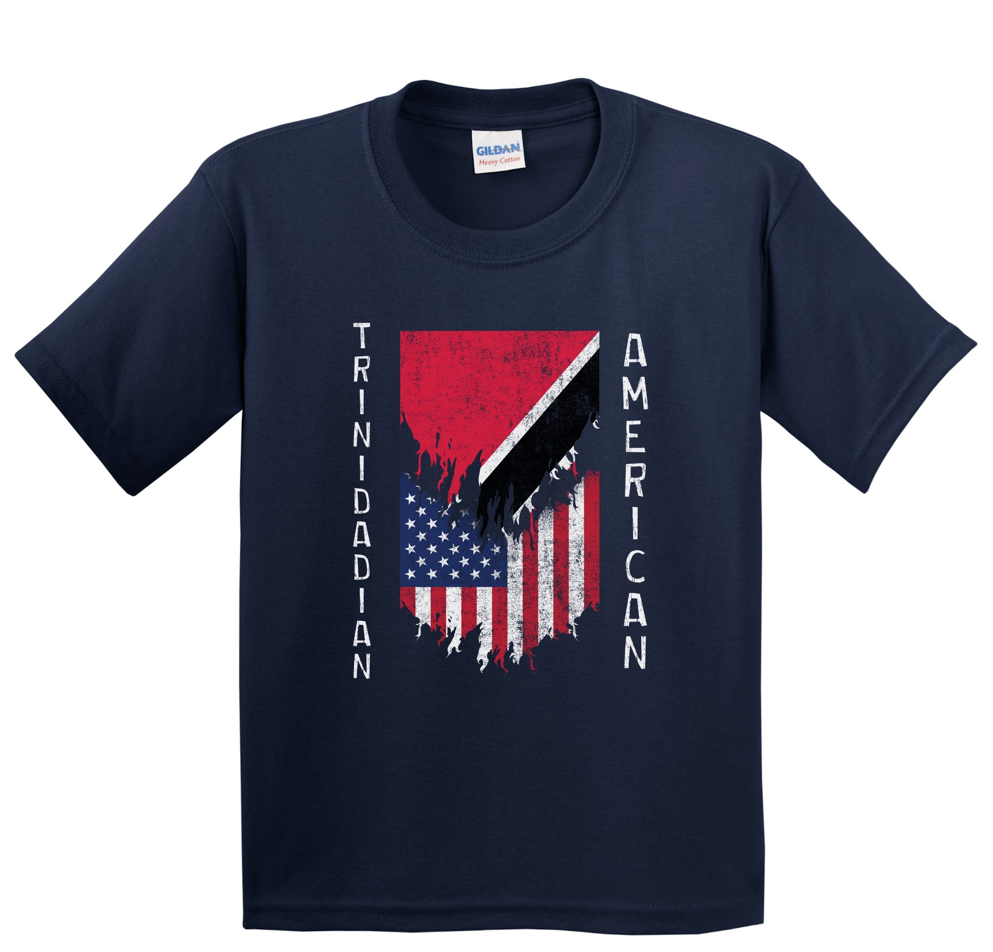 Trinidadian American Flags Ripped Torn Trinidad and Tobago Youth T-Shirt