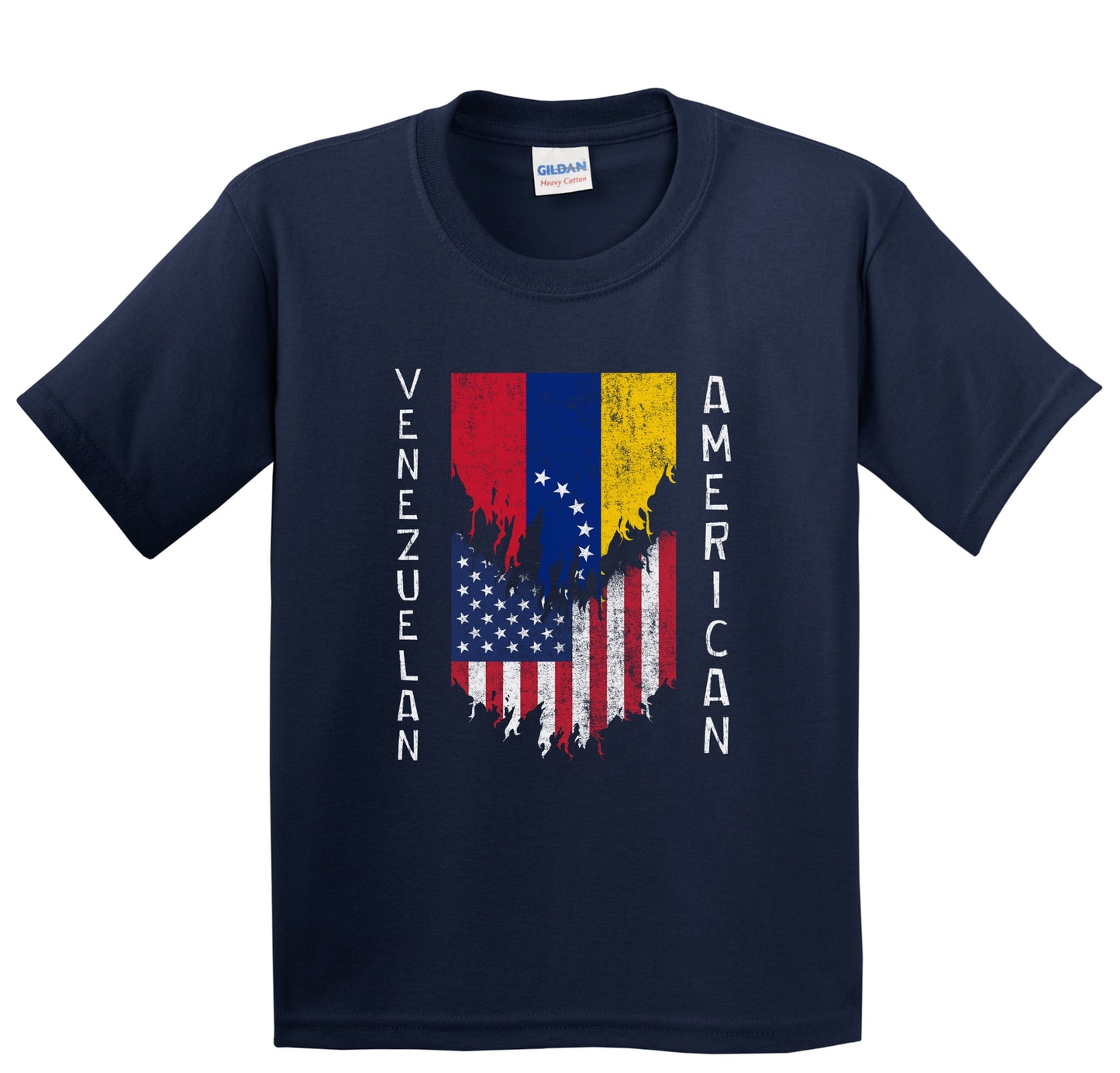 Venezuelan American Flags Ripped Torn Venezuela Youth T-Shirt