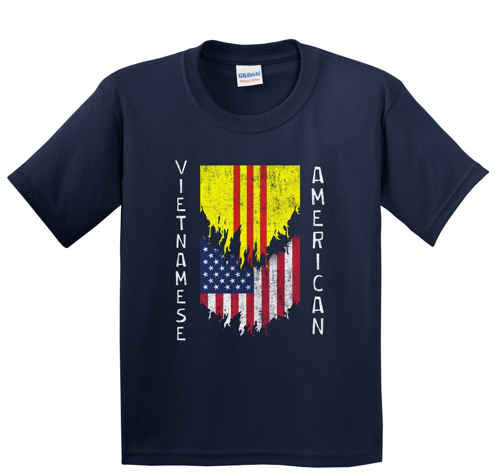 Vietnamese American Flags Ripped Torn Vietnam Youth T-Shirt