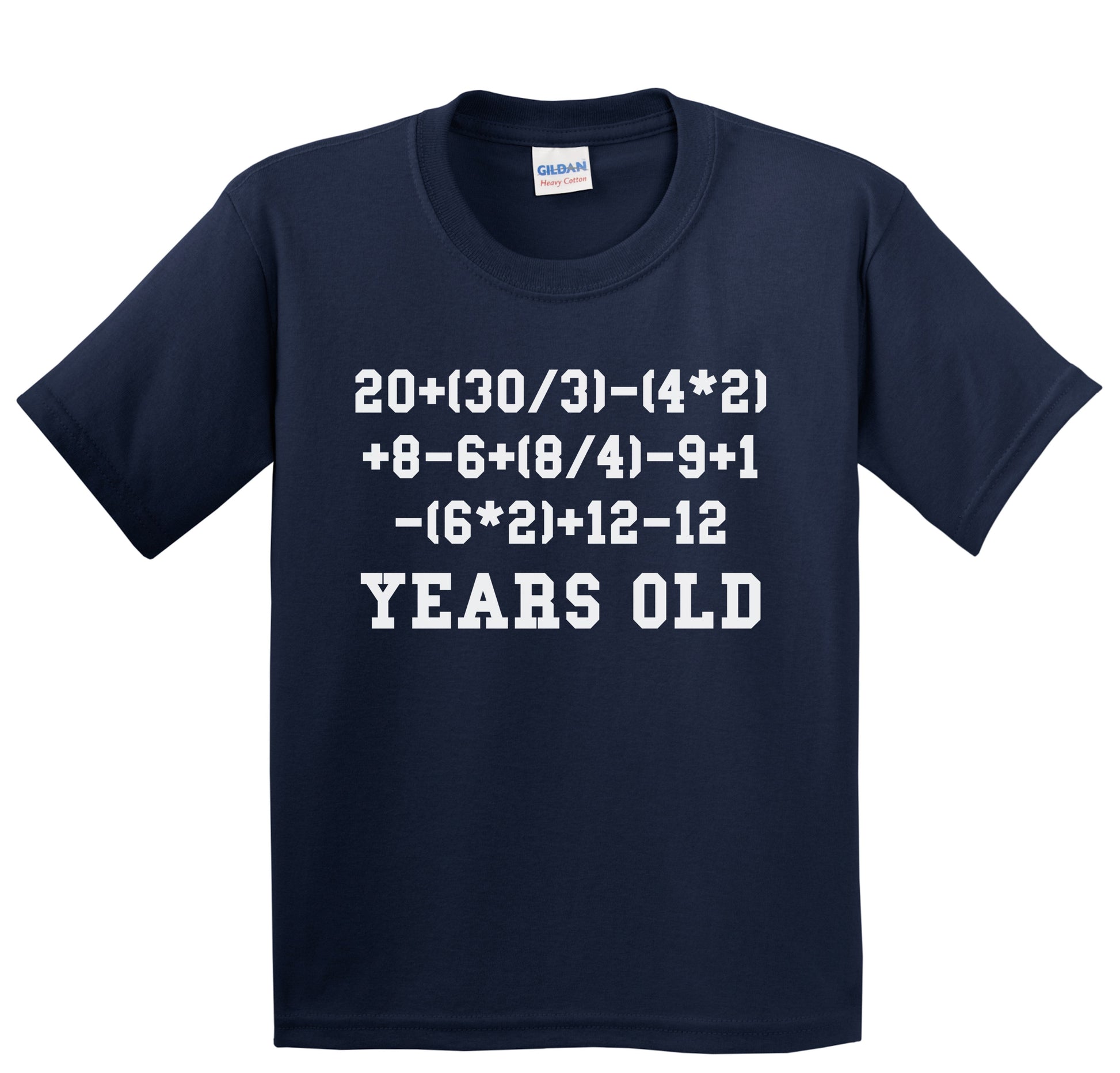 6 Years Old Algebra Math Equation Funny 6th Birthday Youth T-Shirt