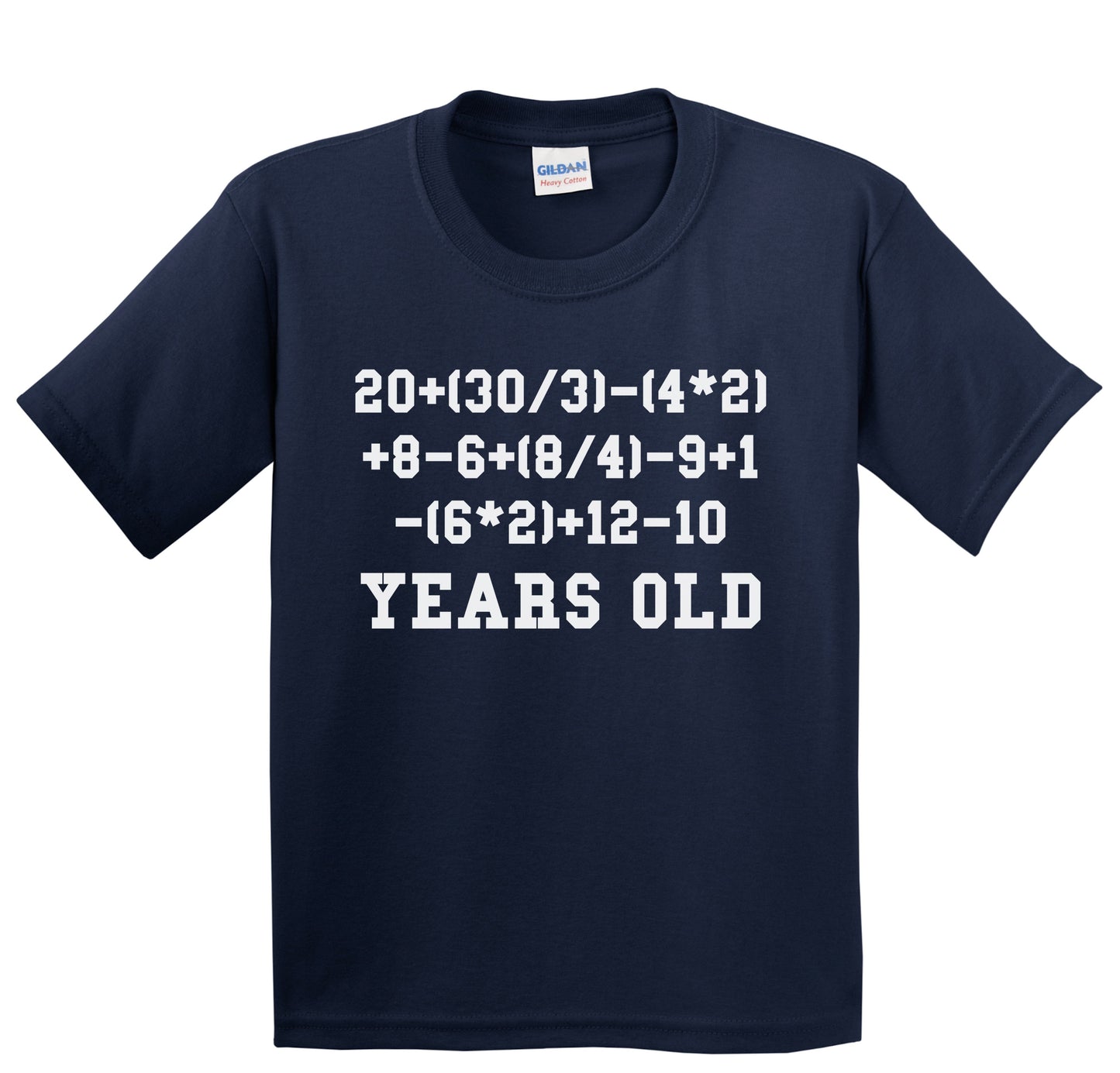 8 Years Old Algebra Math Equation Funny 8th Birthday Youth T-Shirt