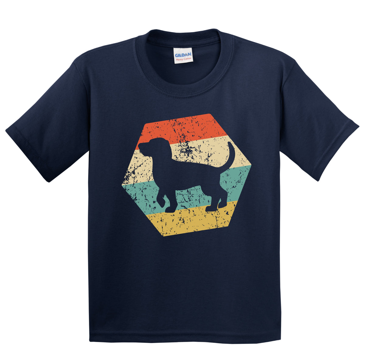 Beagle Dog Breed Retro Distressed Hexagon Youth T-Shirt