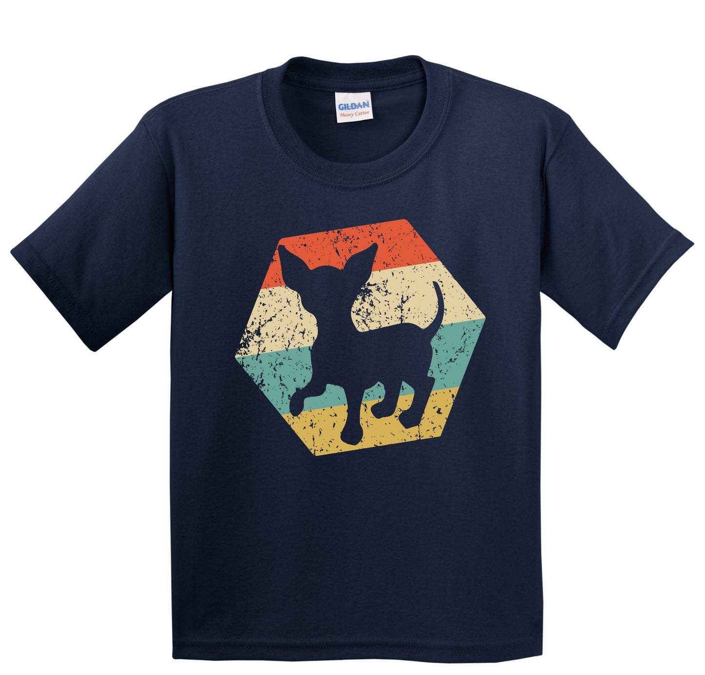 Chihuahua Dog Breed Retro Distressed Hexagon Youth T-Shirt