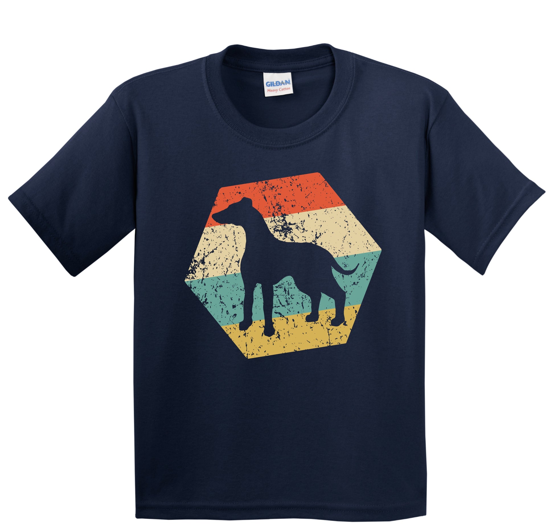 Greyhound Dog Breed Retro Distressed Hexagon Youth T-Shirt