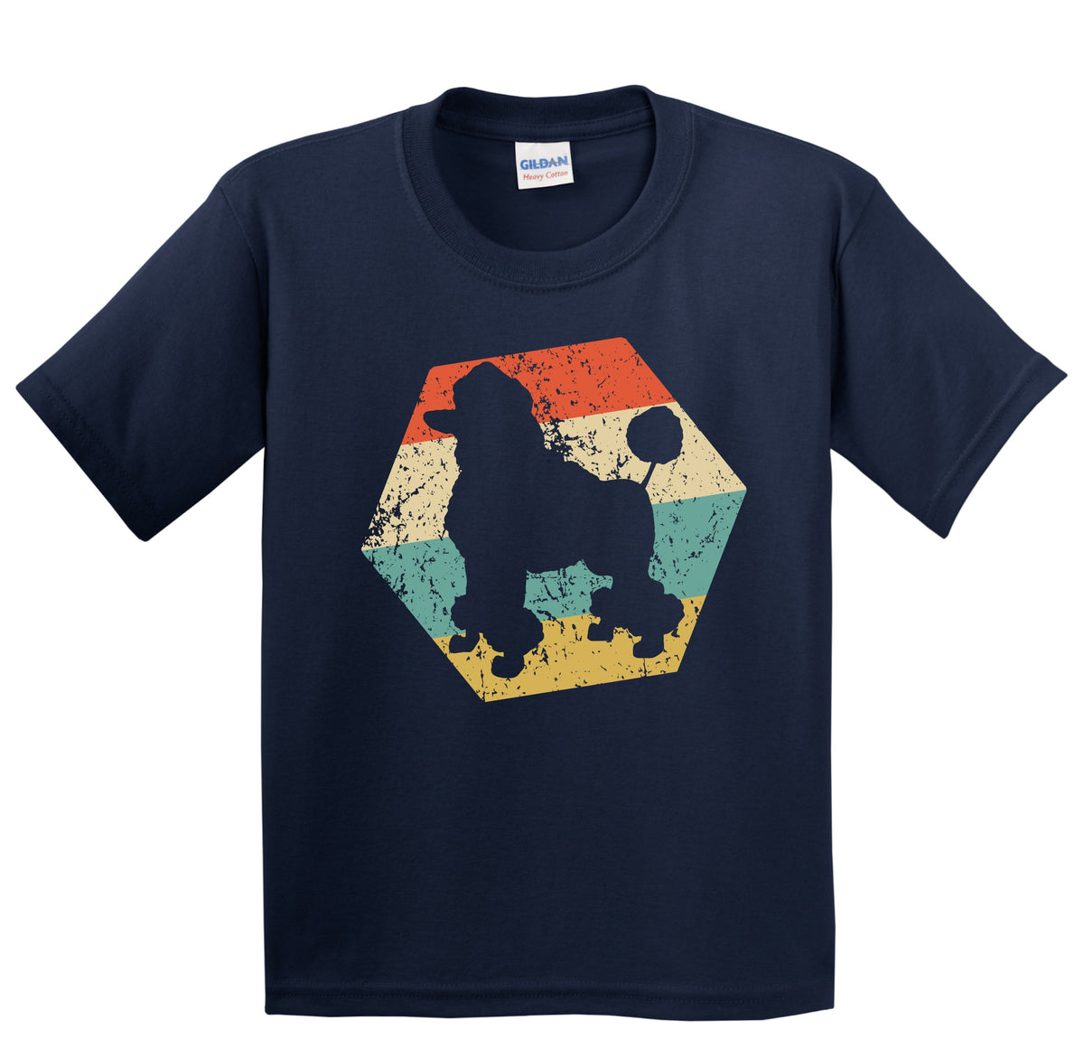 Poodle Dog Breed Retro Distressed Hexagon Youth T-Shirt