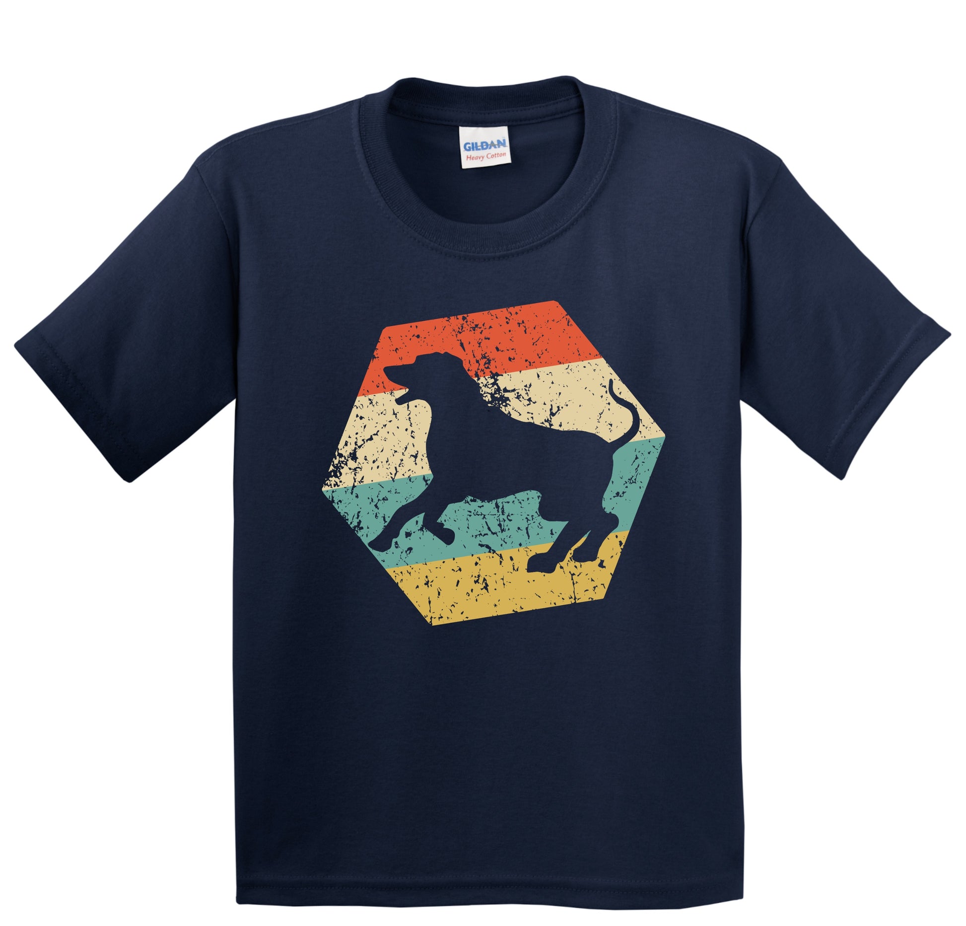 Rhodesian Ridgeback Dog Breed Retro Distressed Hexagon Youth T-Shirt