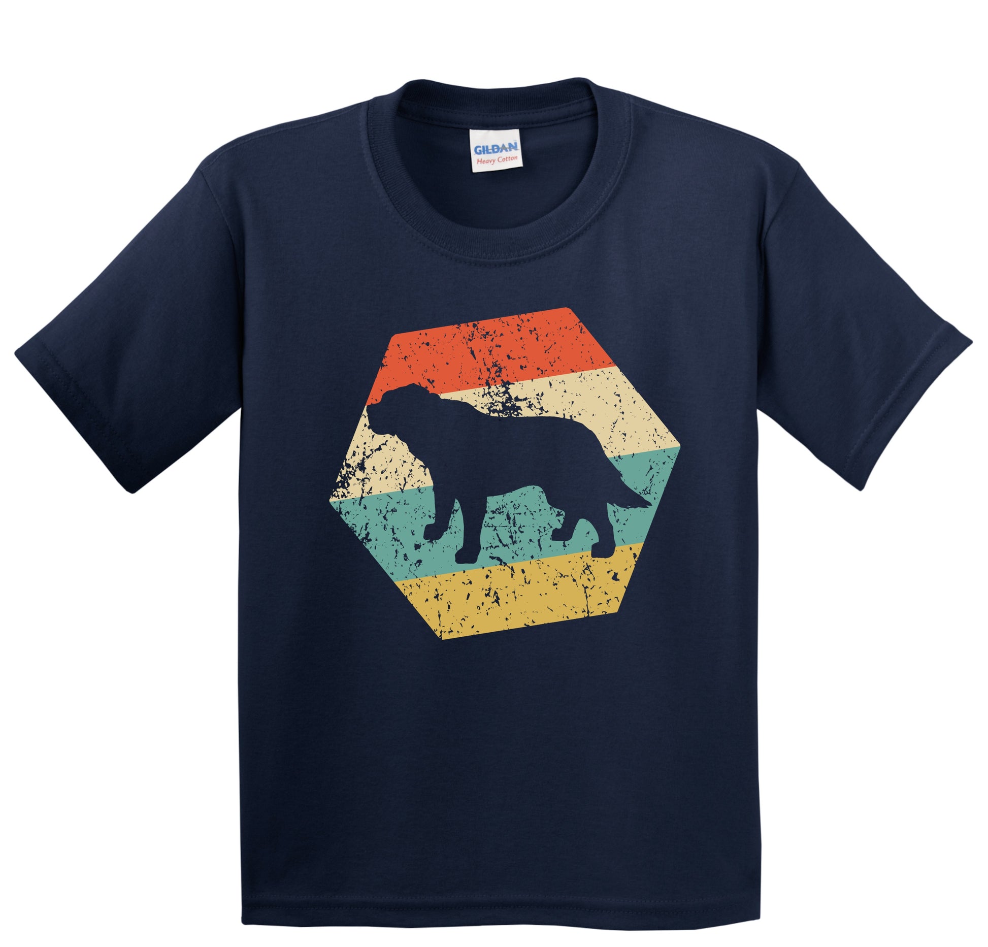 St. Bernard Dog Breed Retro Distressed Hexagon Youth T-Shirt
