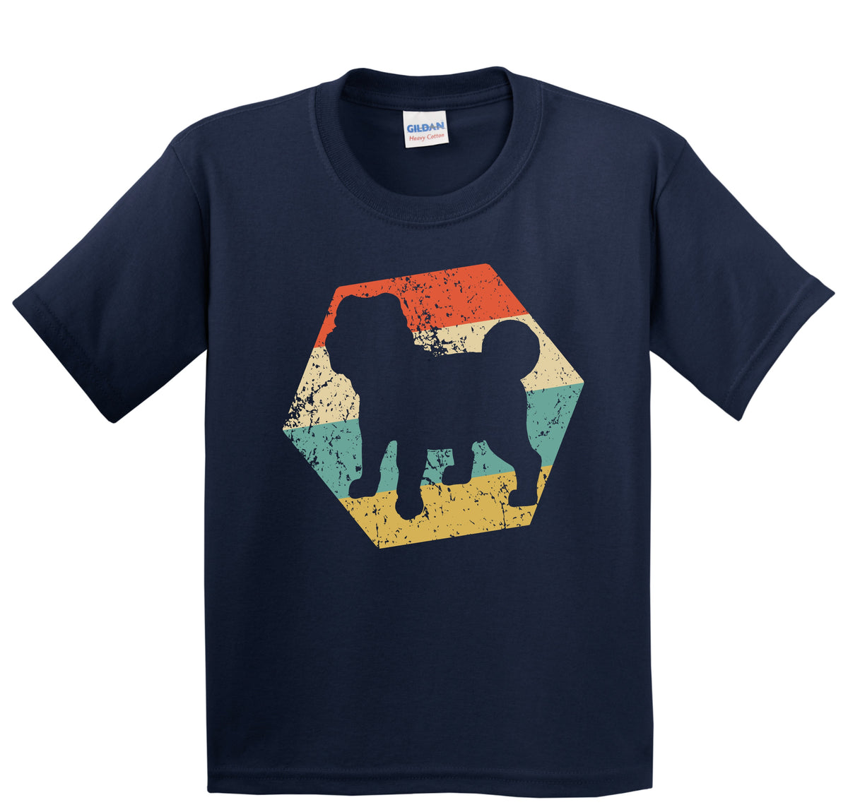 Shar Pei Dog Breed Retro Distressed Hexagon Youth T-Shirt
