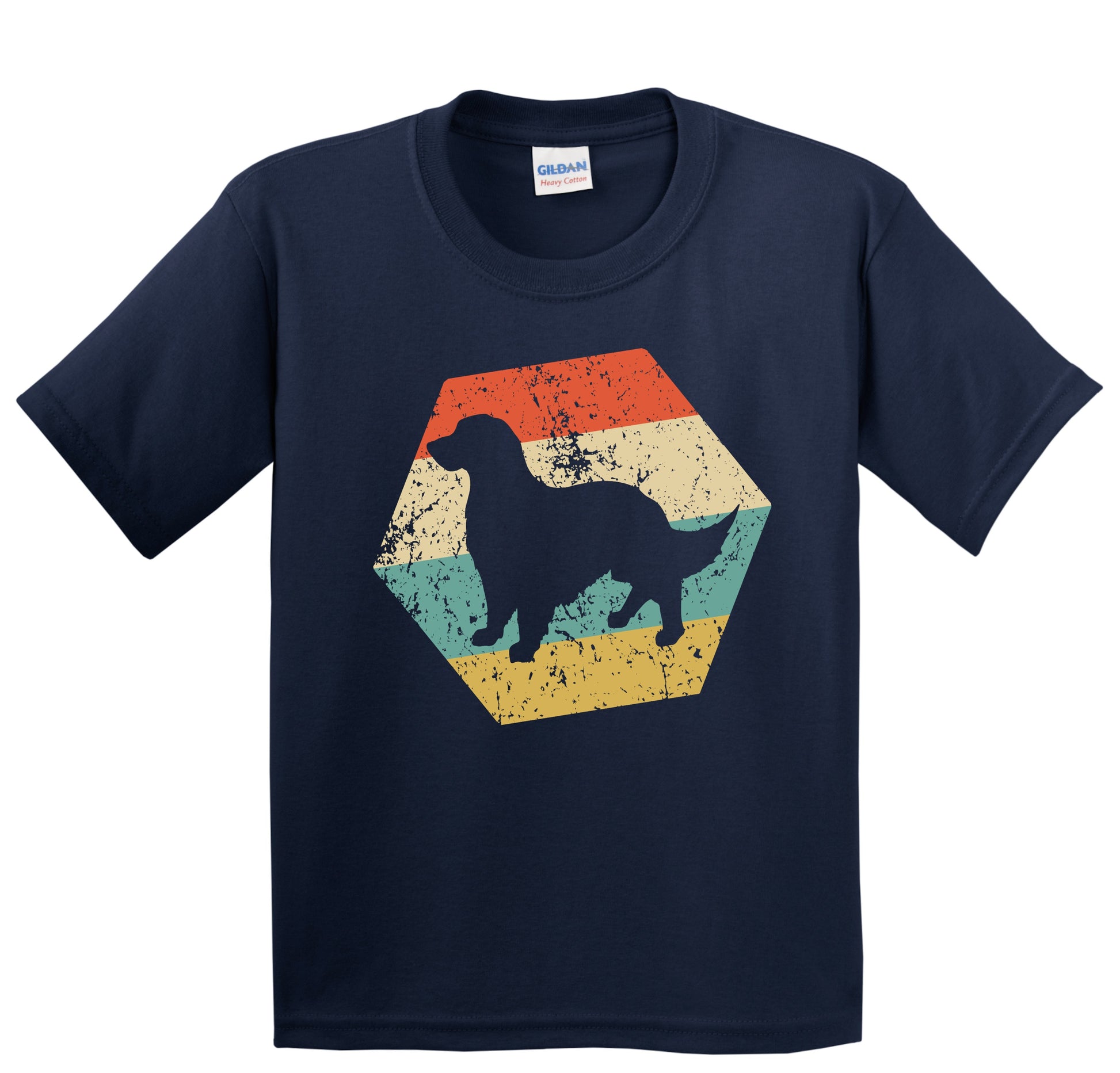 English Setter Dog Breed Retro Distressed Hexagon Youth T-Shirt