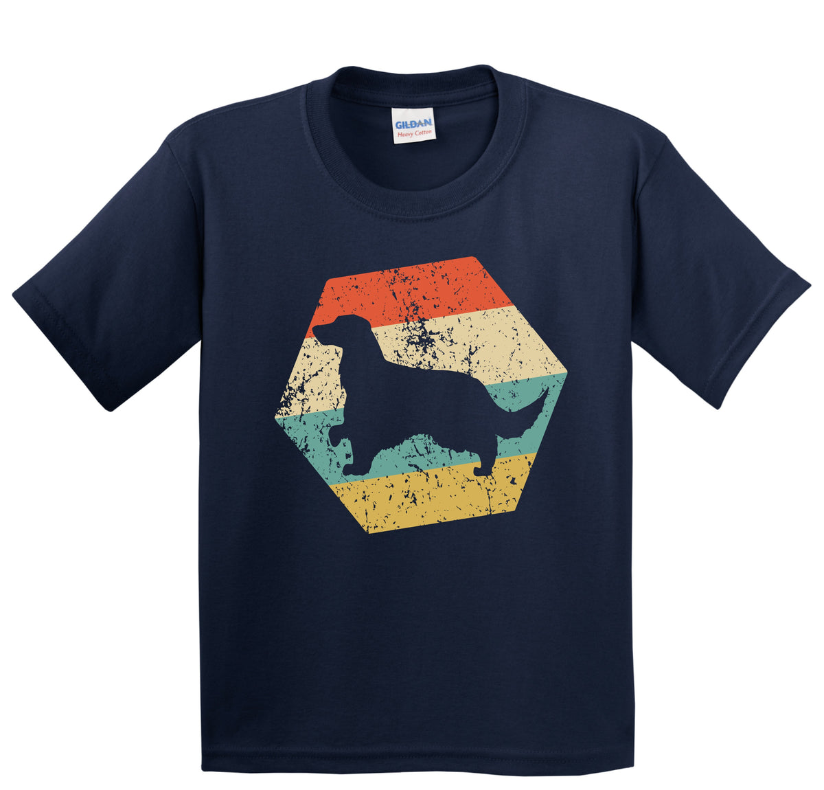 Gordon Setter Dog Breed Retro Distressed Hexagon Youth T-Shirt