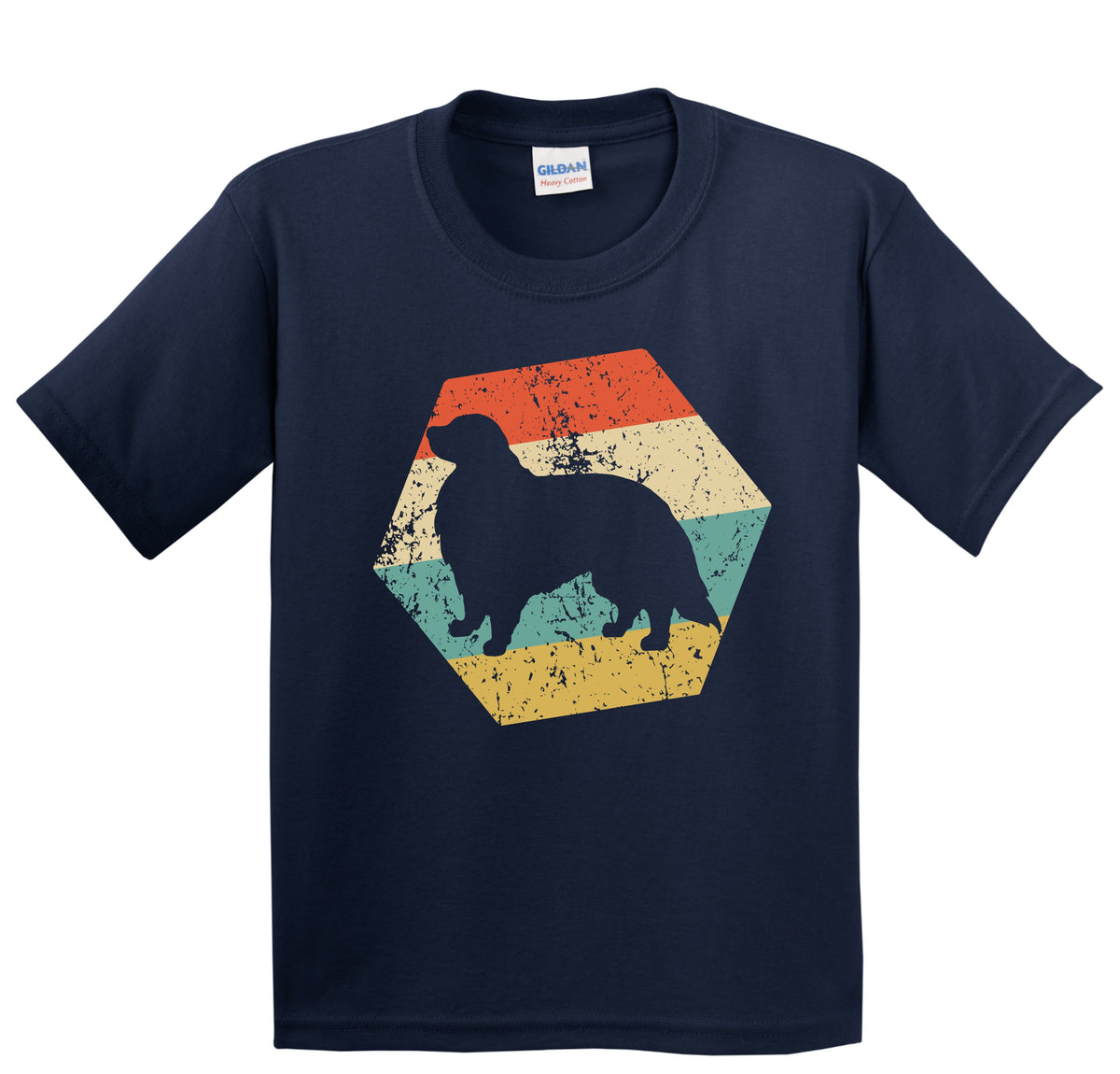 Great Pyrenees Dog Breed Retro Distressed Hexagon Youth T-Shirt