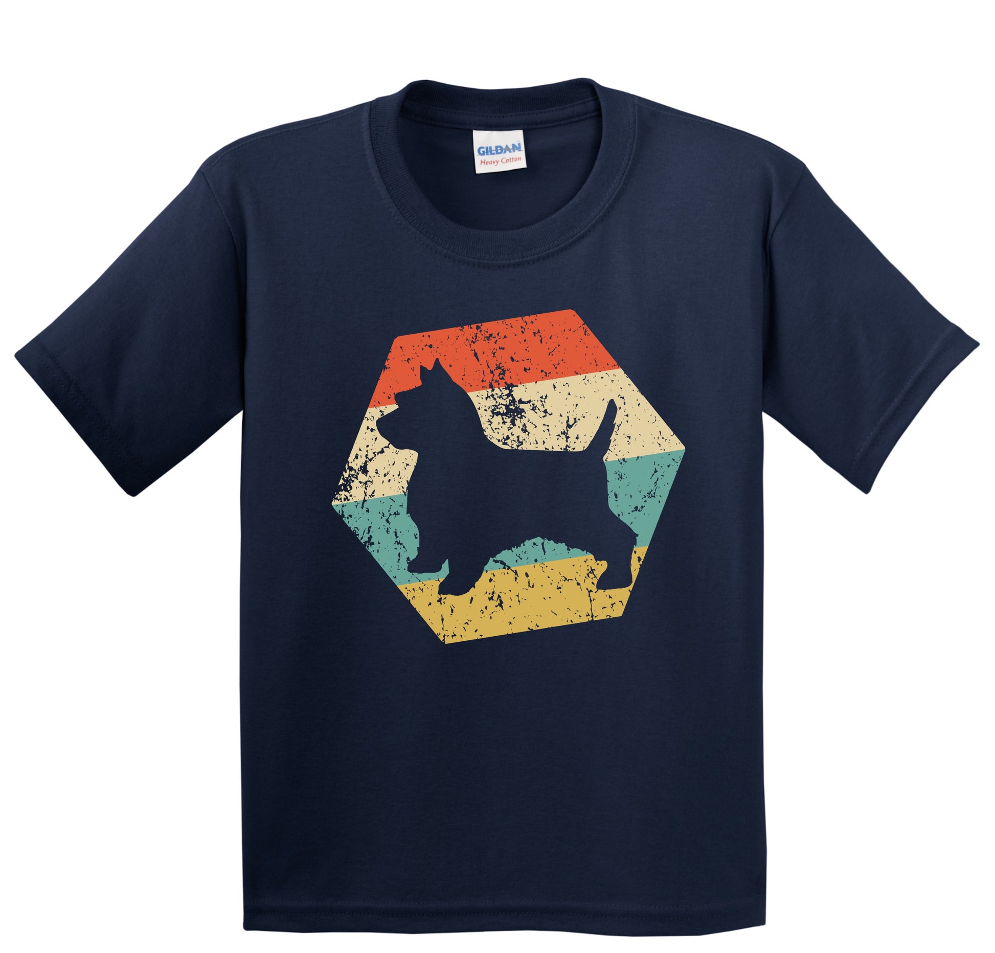 Norwich Terrier Dog Breed Retro Distressed Hexagon Youth T-Shirt