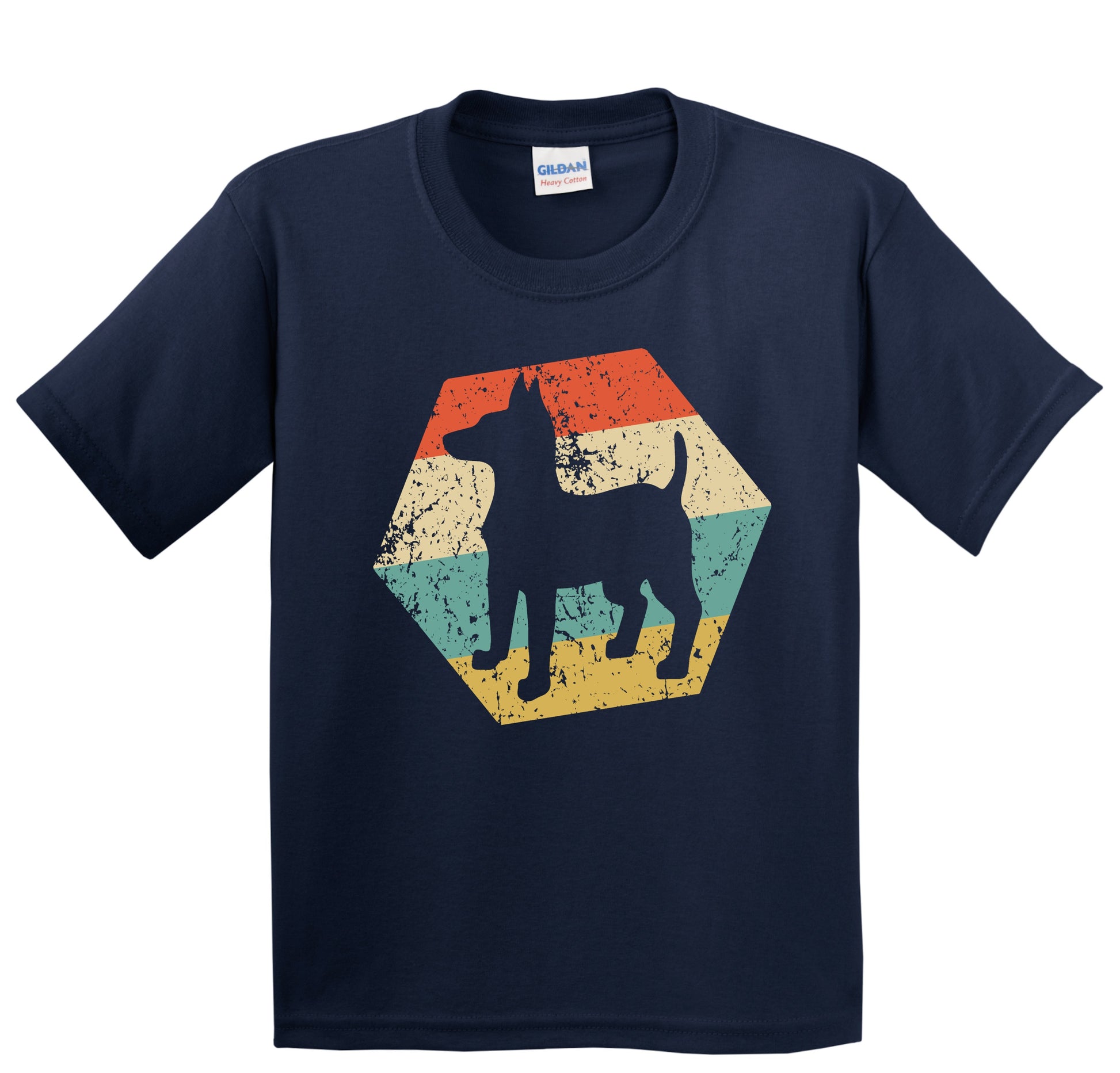 Toy Fox Terrier Dog Breed Retro Distressed Hexagon Youth T-Shirt