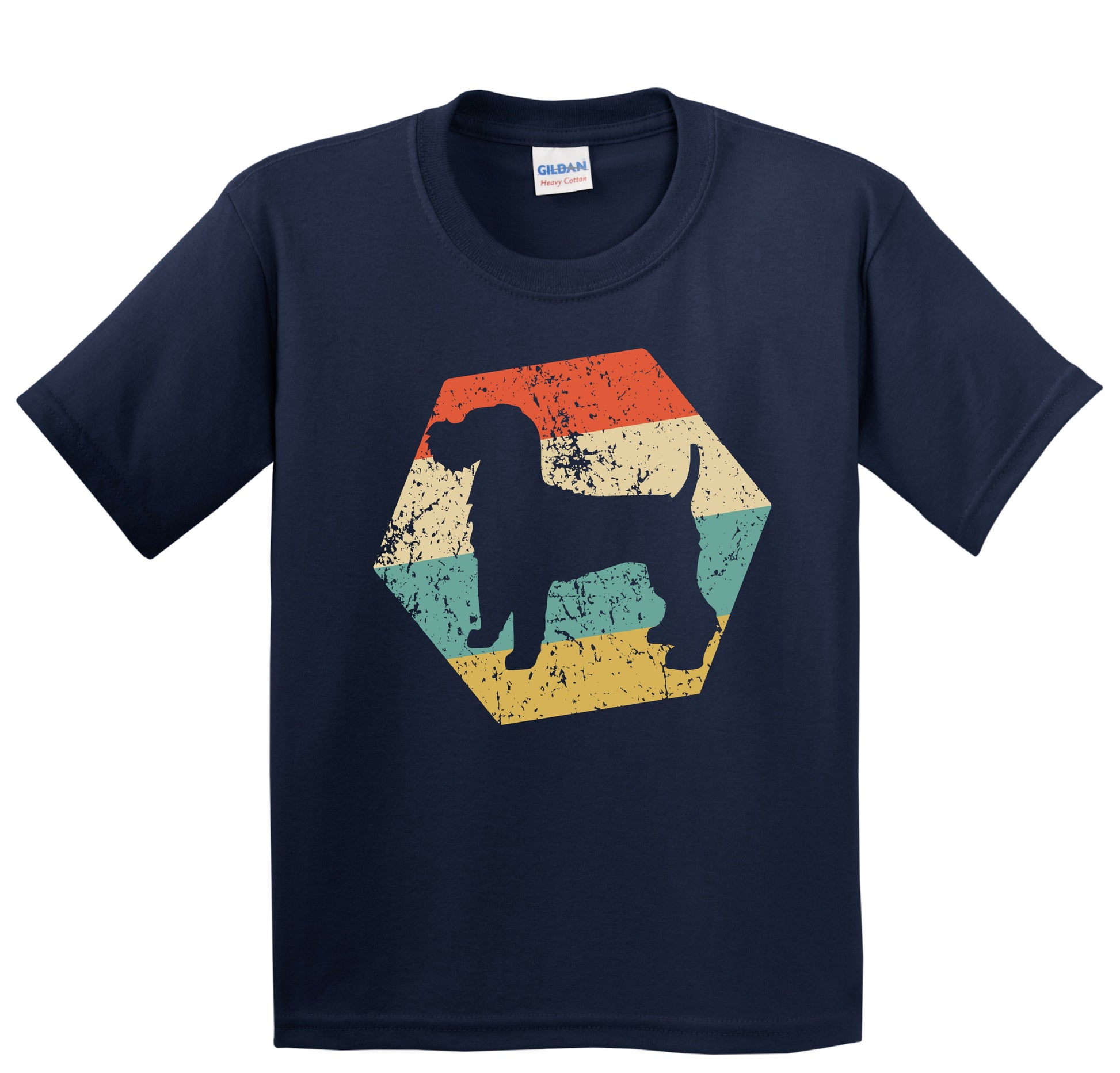 Welsh Terrier Dog Breed Retro Distressed Hexagon Youth T-Shirt