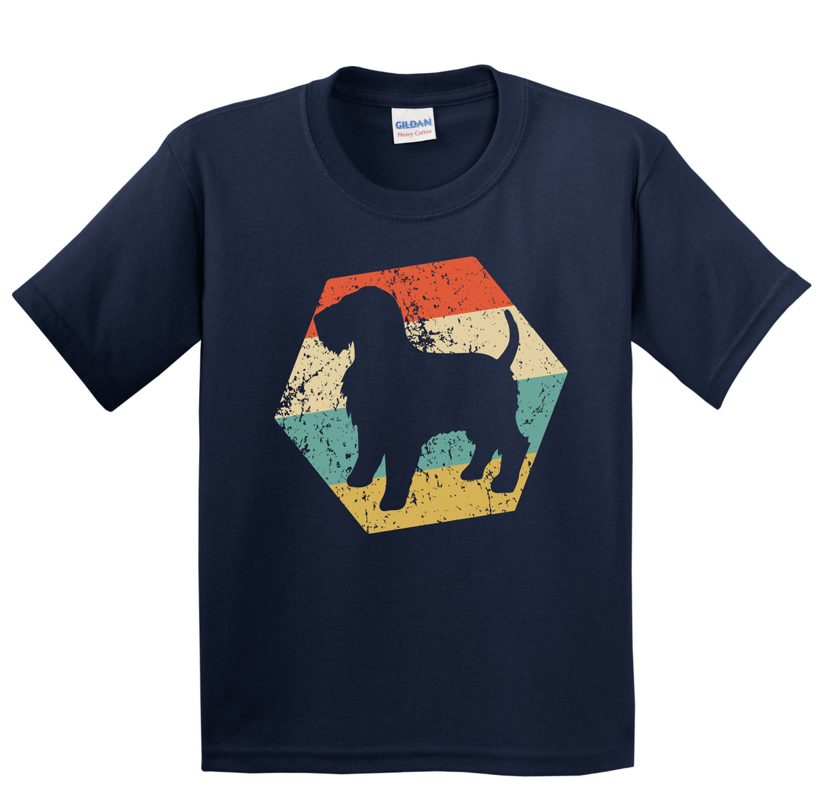 Wheaten Terrier Dog Breed Retro Distressed Hexagon Youth T-Shirt