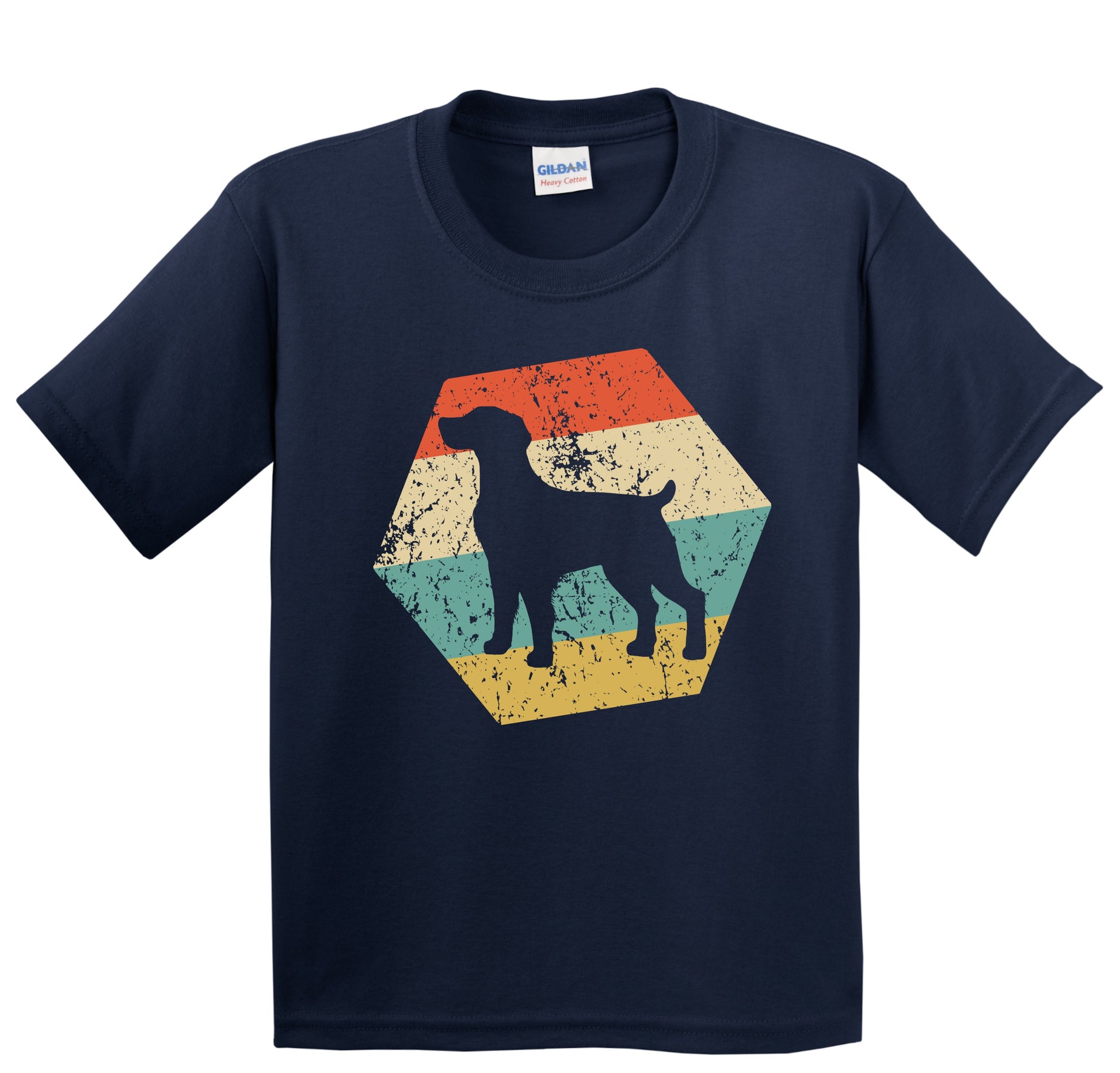 Brittany Spaniel Dog Breed Retro Distressed Hexagon Youth T-Shirt