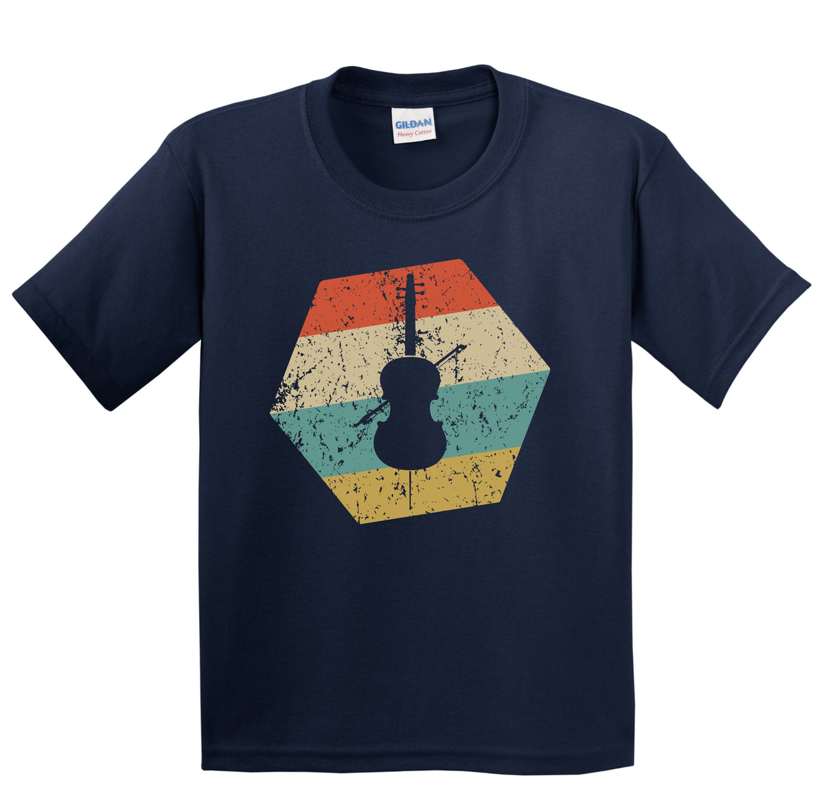 Cello Retro Distressed Hexagon Cellist Youth T-Shirt
