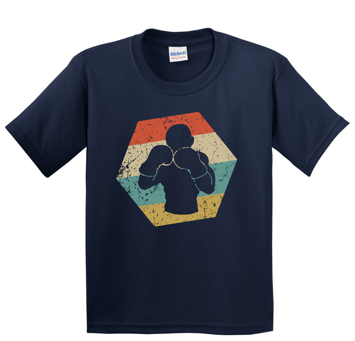 Boxing Retro Distressed Hexagon Boxer Youth T-Shirt