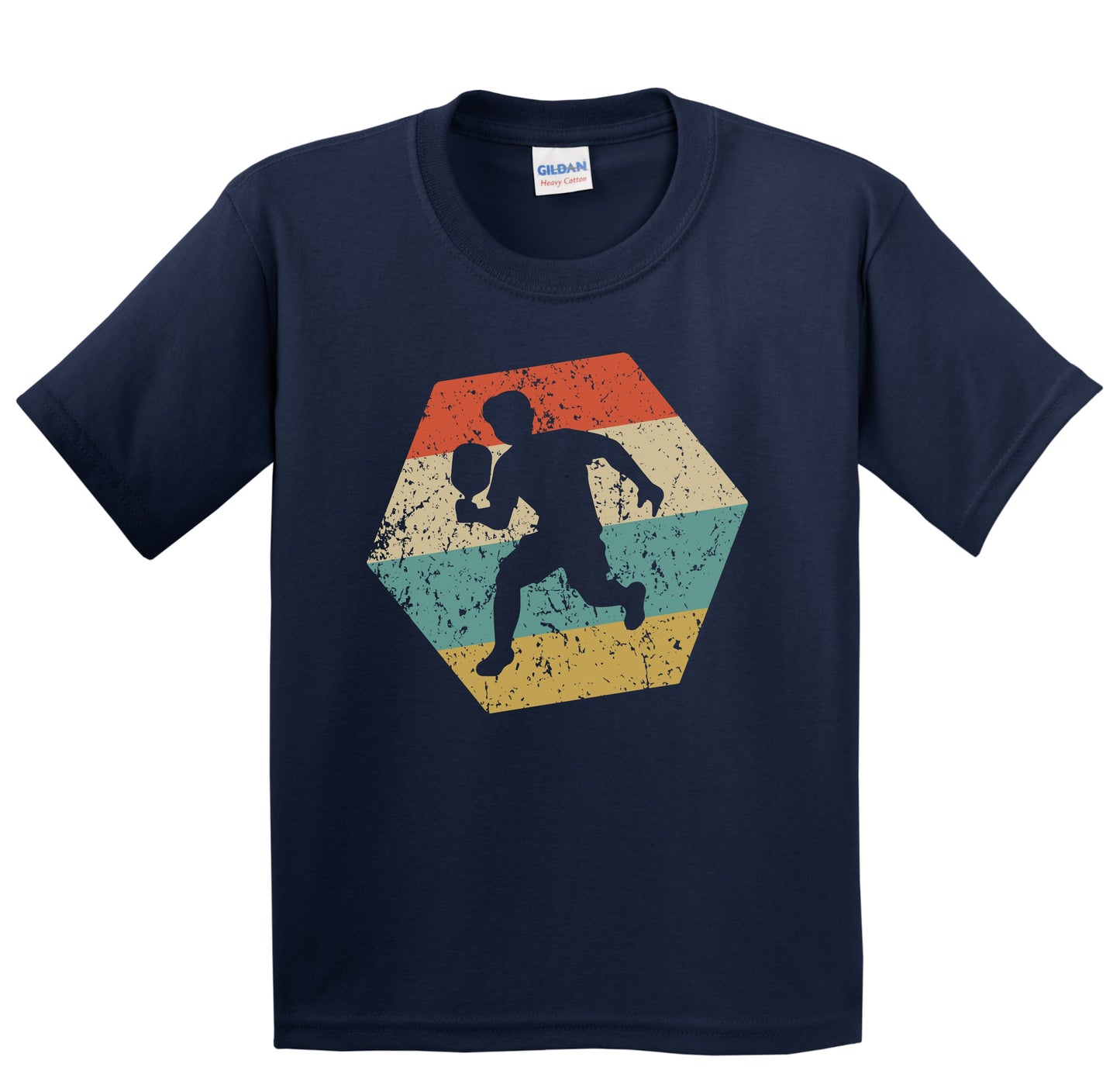 Pickleball Retro Distressed Hexagon Pickleball Player Youth T-Shirt