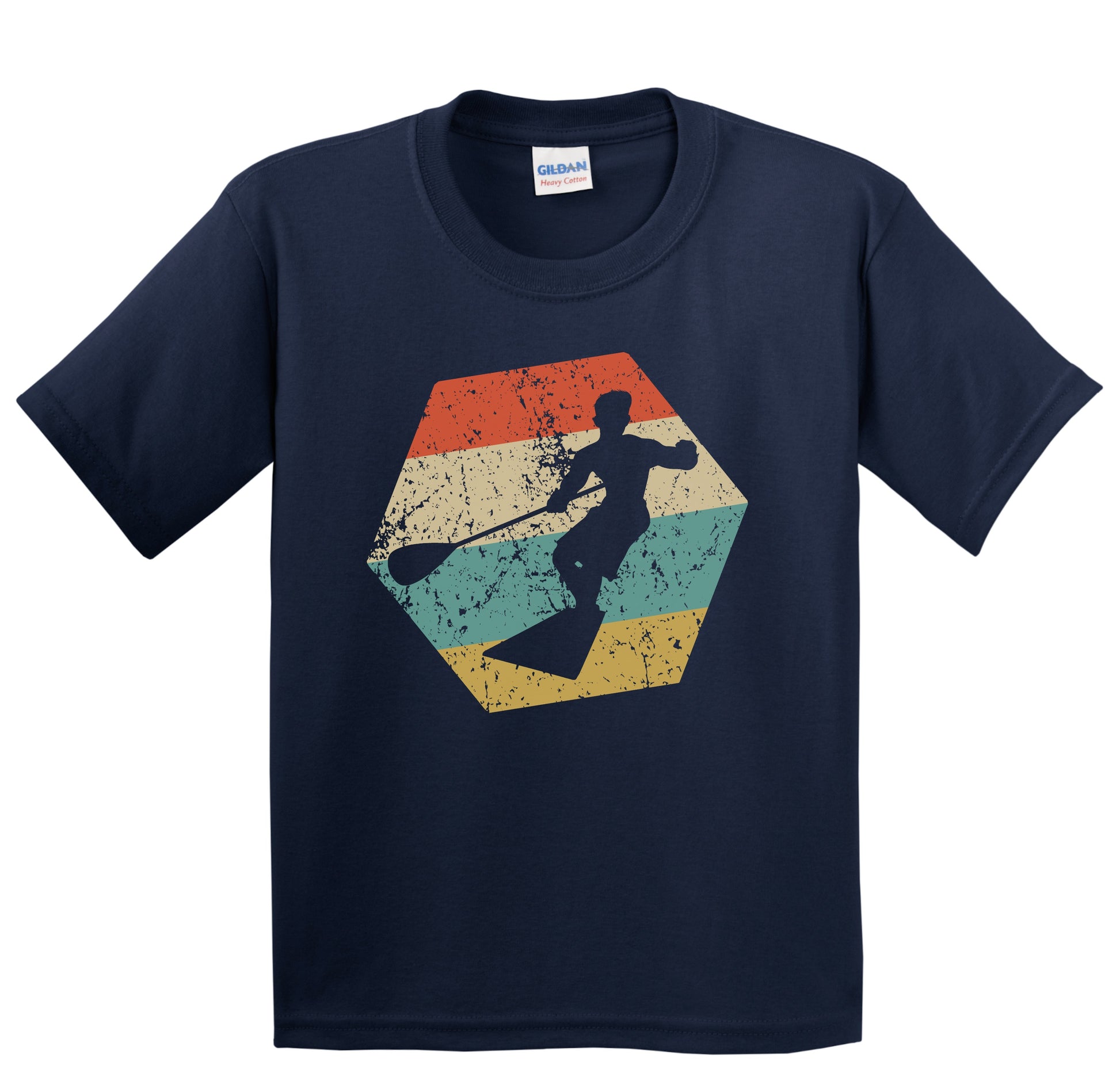 Paddleboarding Retro Distressed Hexagon Paddleboard Youth T-Shirt
