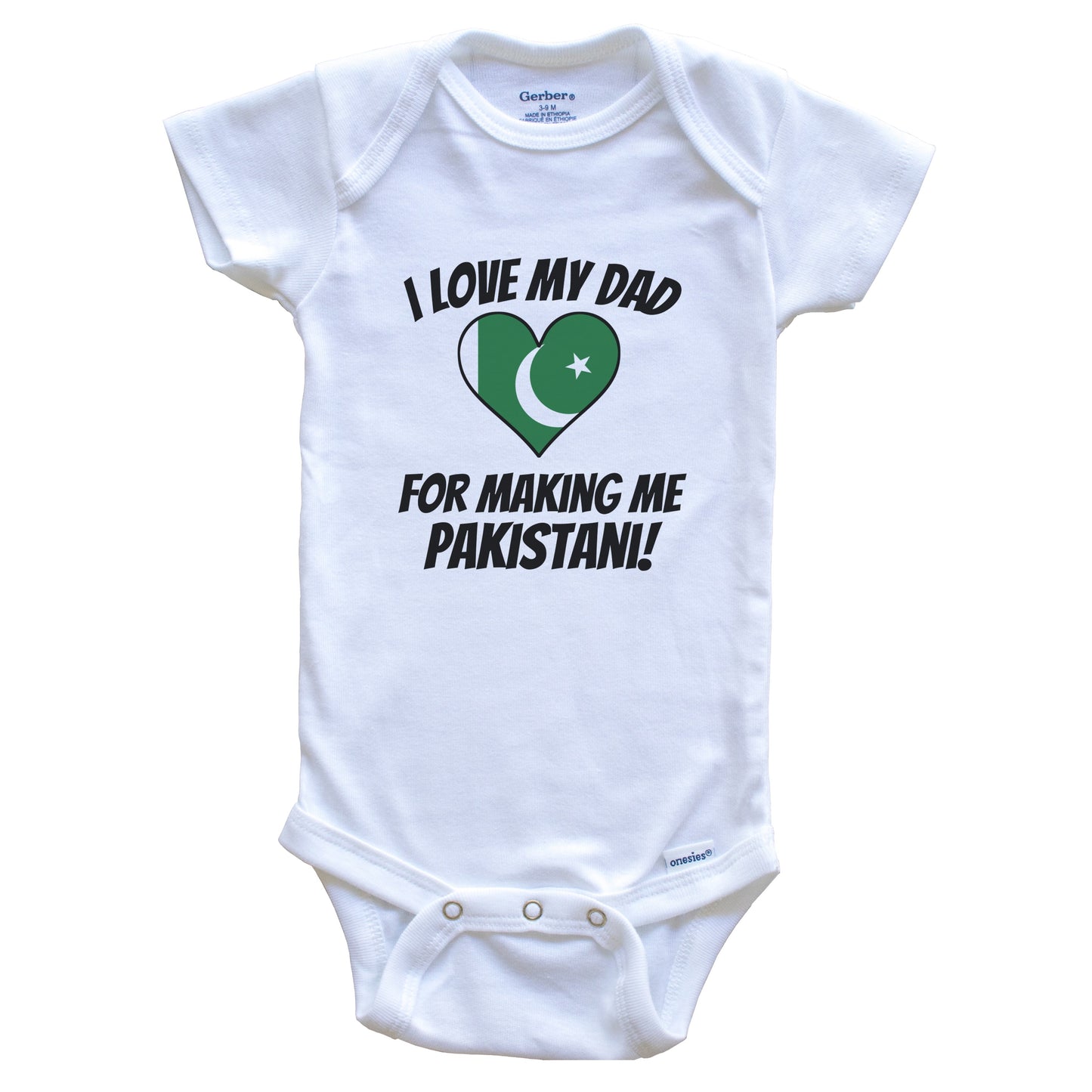 I Love My Dad For Making Me Pakistani Funny Pakistan Baby Bodysuit