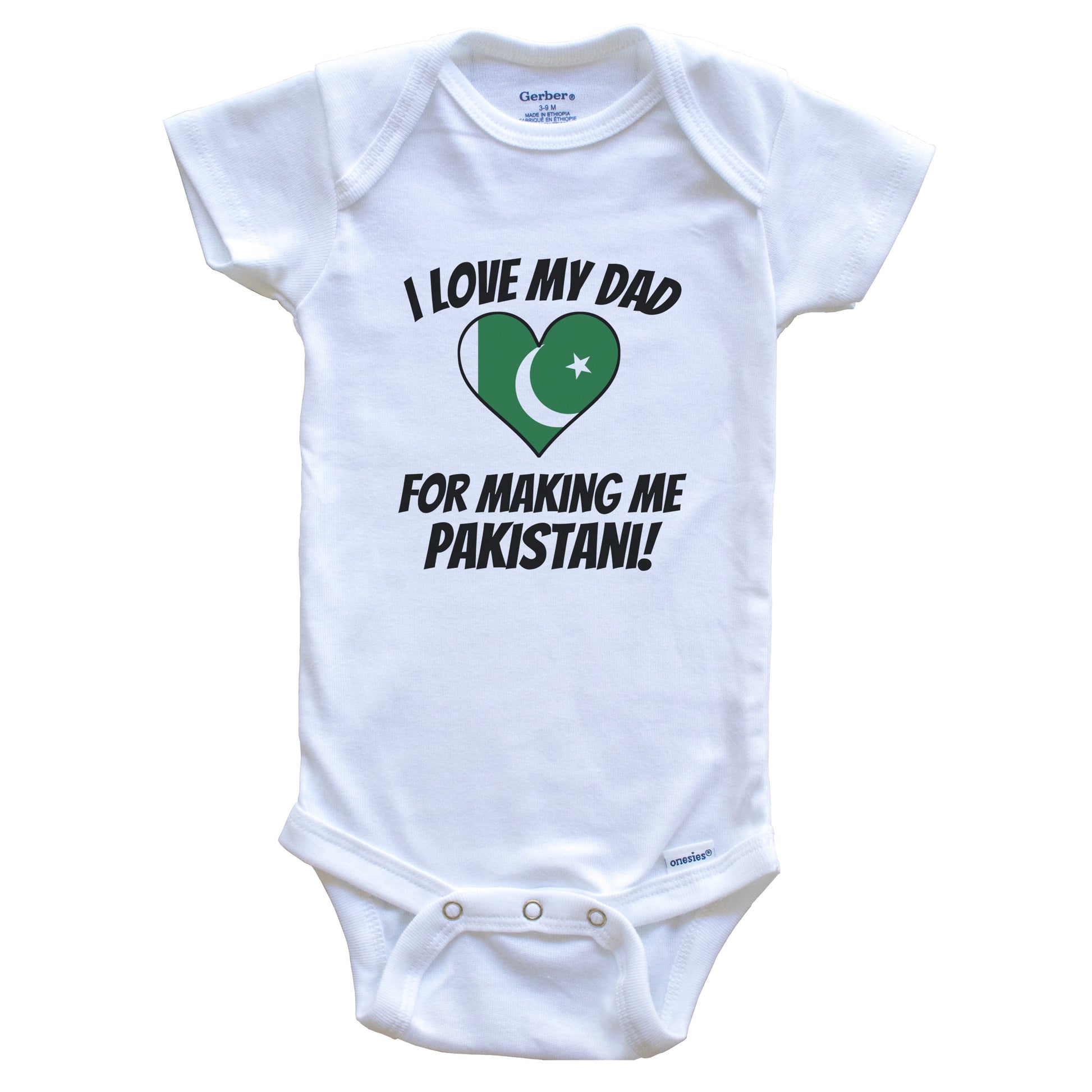 I Love My Dad For Making Me Pakistani Funny Pakistan Baby Bodysuit