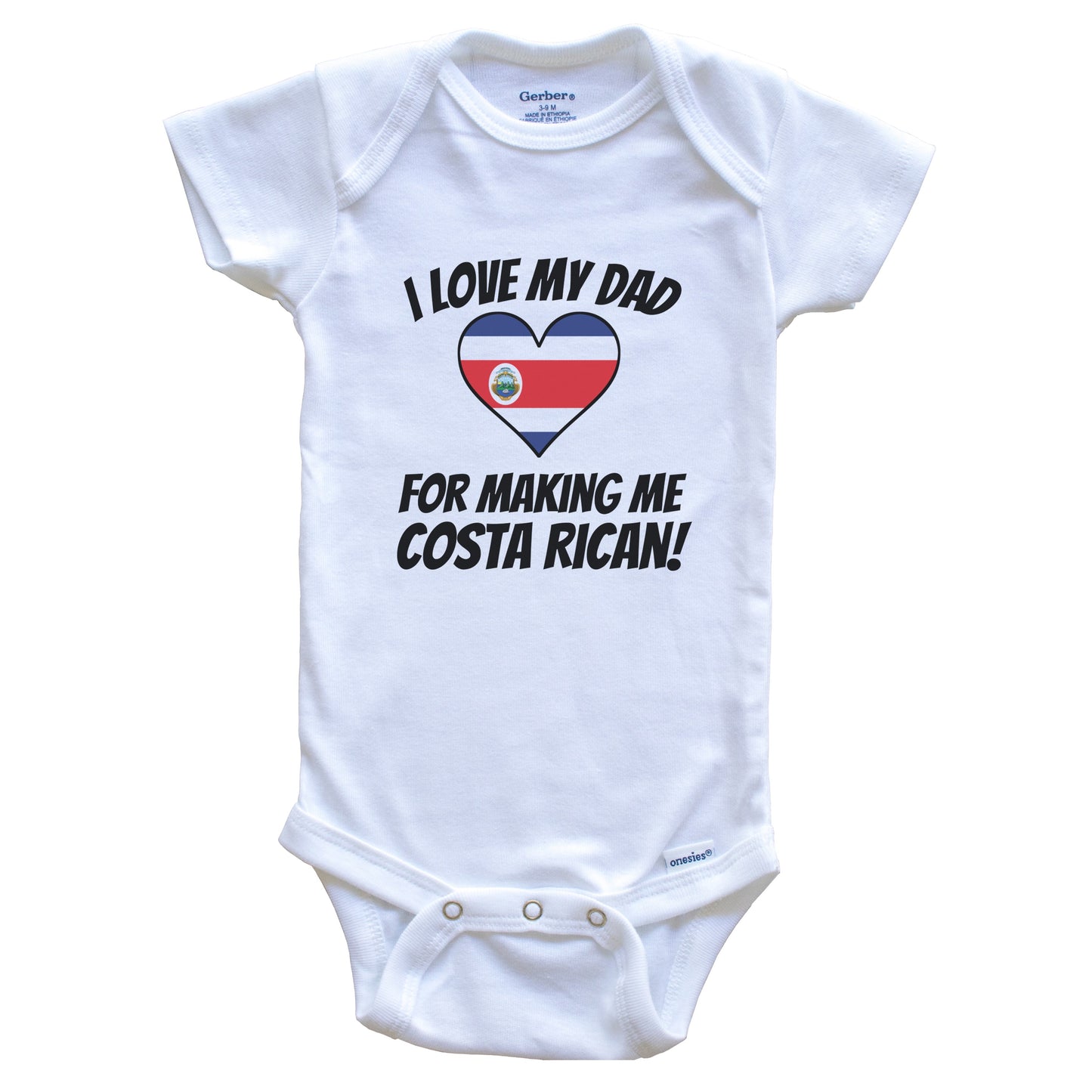 I Love My Dad For Making Me Costa Rican Funny Costa Rica Baby Bodysuit