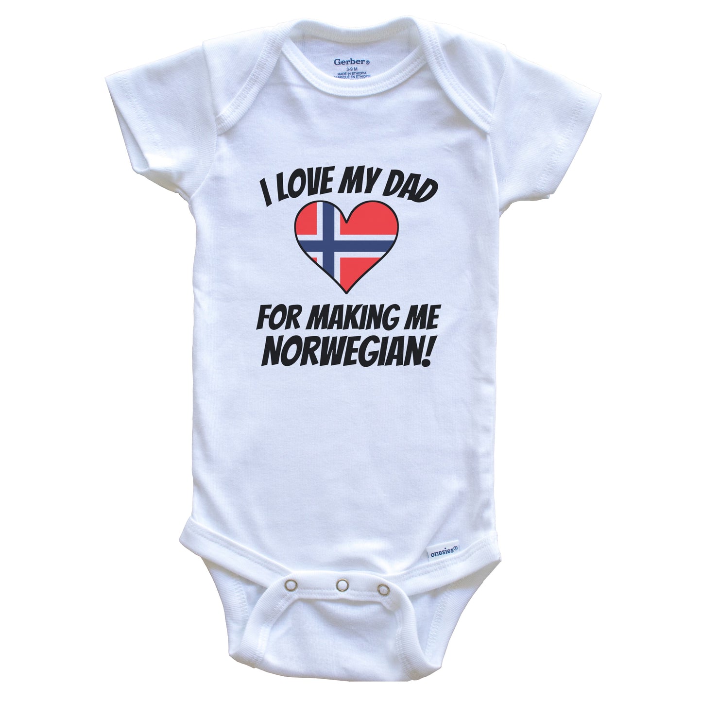 I Love My Dad For Making Me Norwegian Funny Norway Baby Bodysuit
