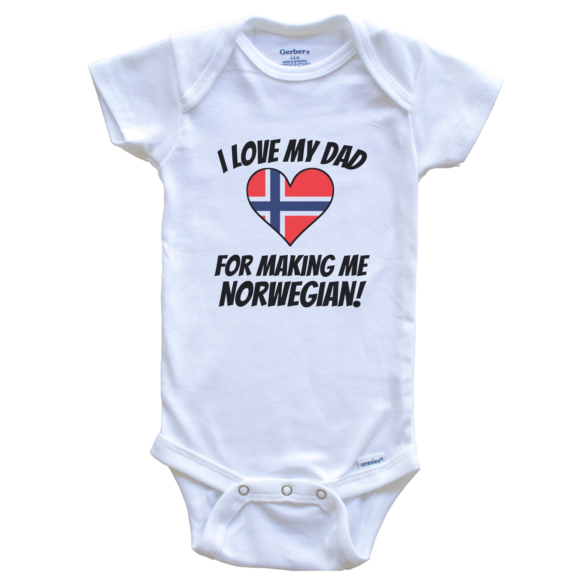 I Love My Dad For Making Me Norwegian Funny Norway Baby Bodysuit