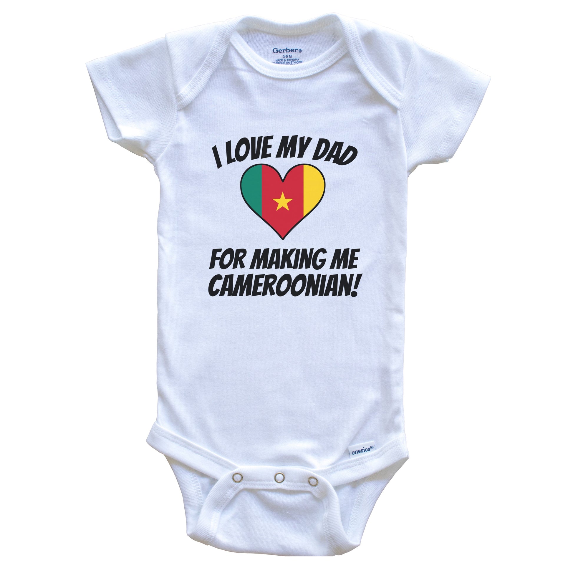 I Love My Dad For Making Me Cameroonian Funny Cameroon Baby Bodysuit