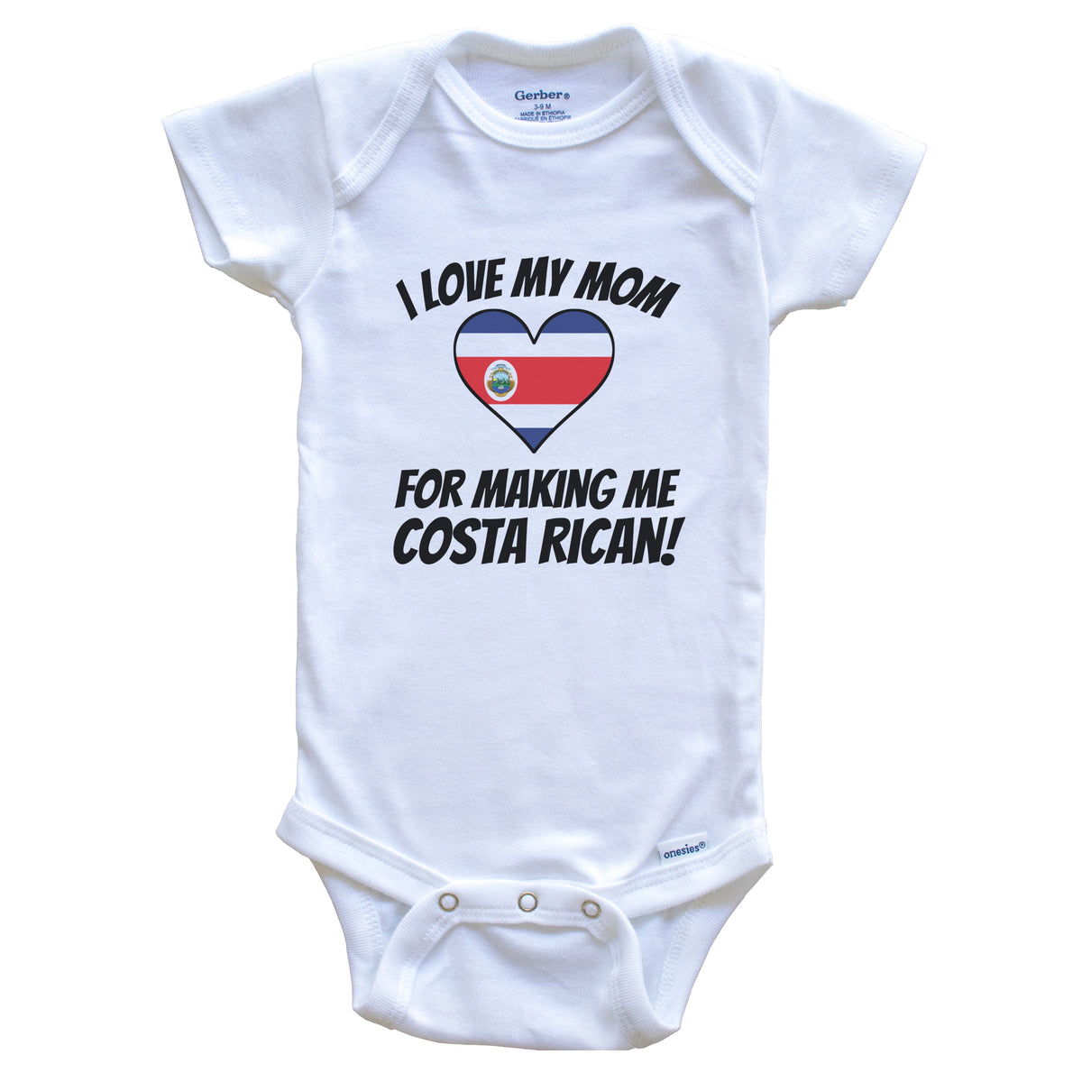 I Love My Mom For Making Me Costa Rican Funny Costa Rica Baby Bodysuit
