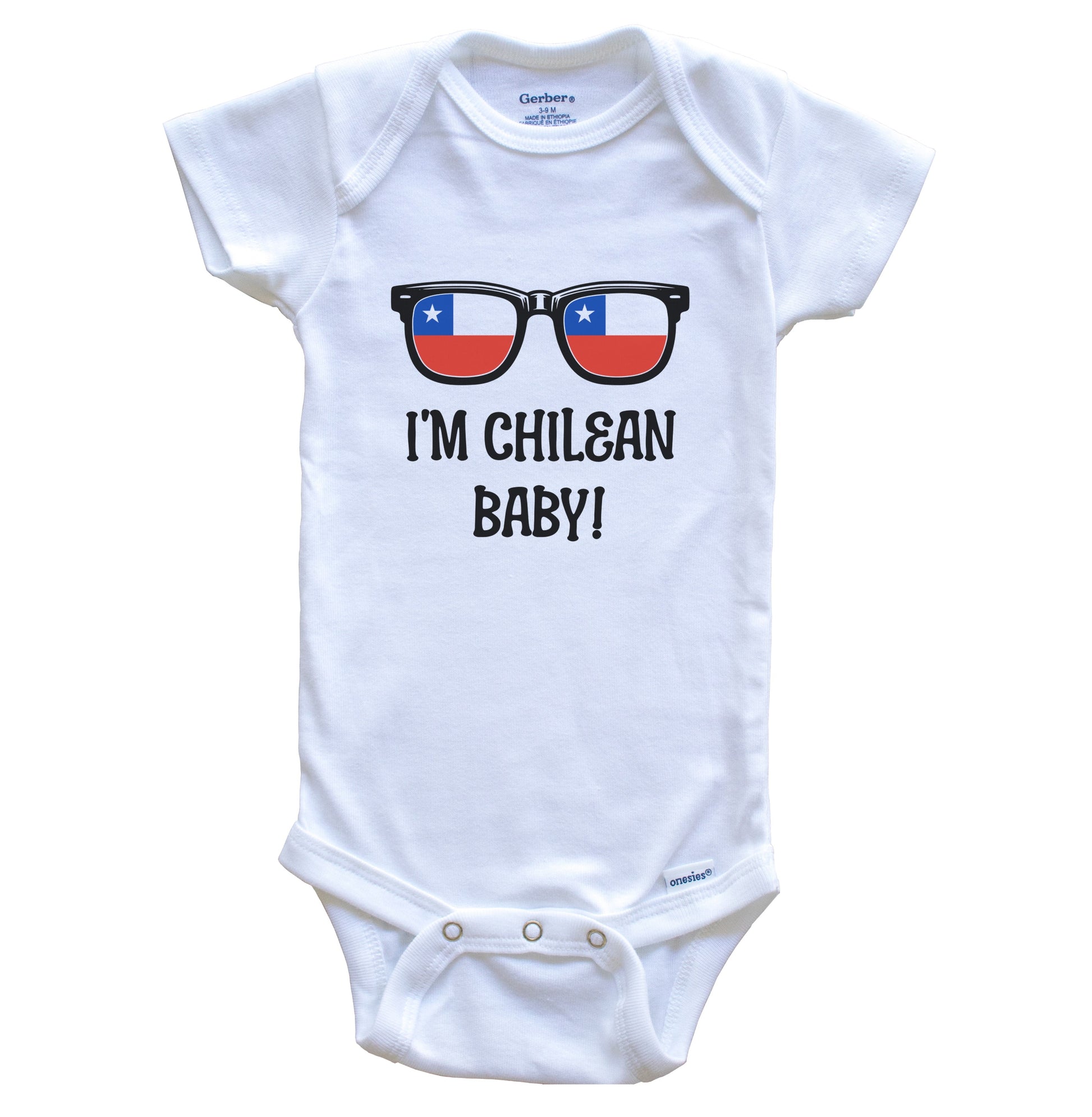 I'm Chilean Baby Chilean Flag Sunglasses Chile Funny Baby Bodysuit