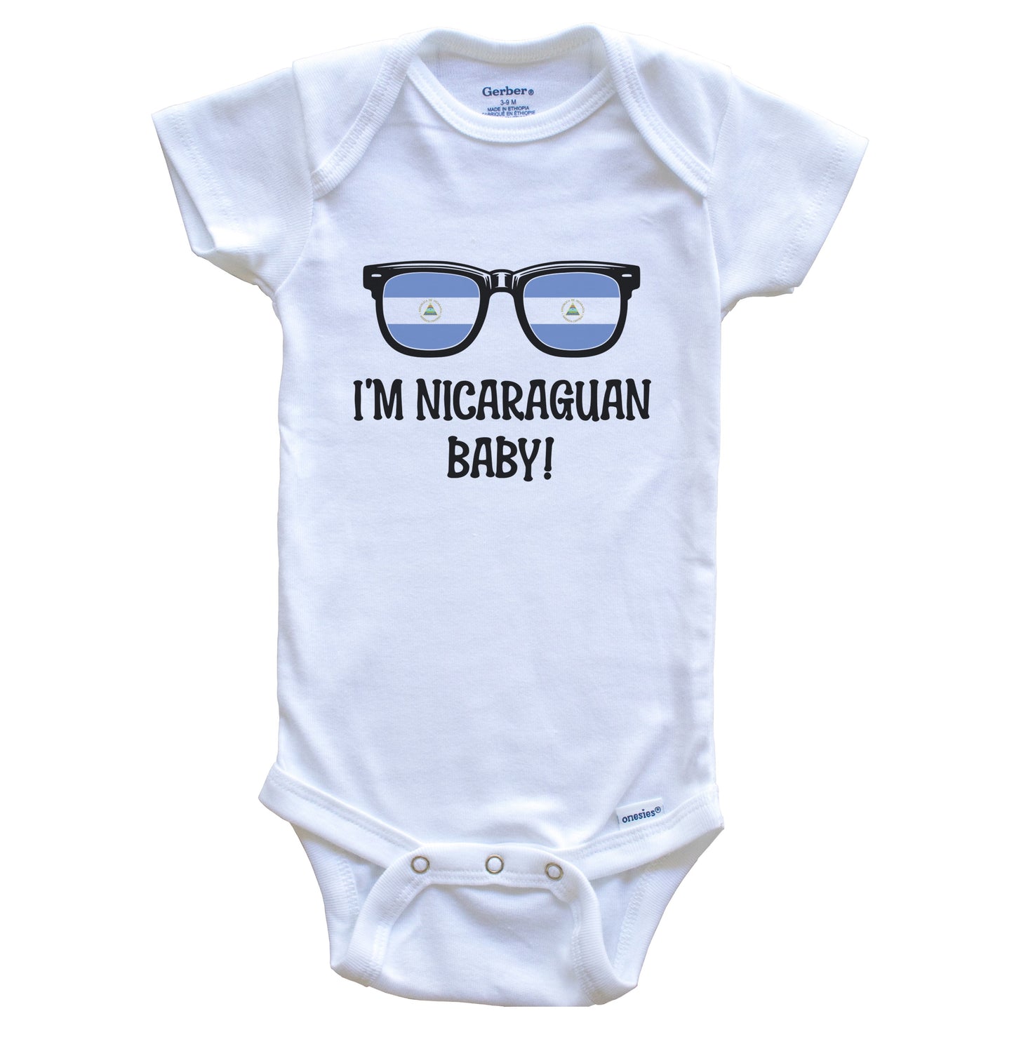 I'm Nicaraguan Baby Nicaraguan Flag Sunglasses Nicaragua Funny Baby Bodysuit