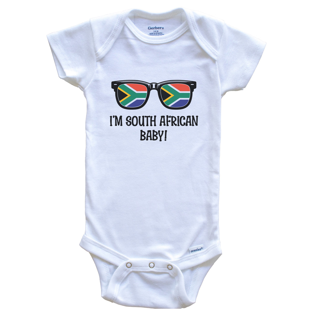 I'm South African Baby Flag Sunglasses South Africa Funny Baby Bodysuit