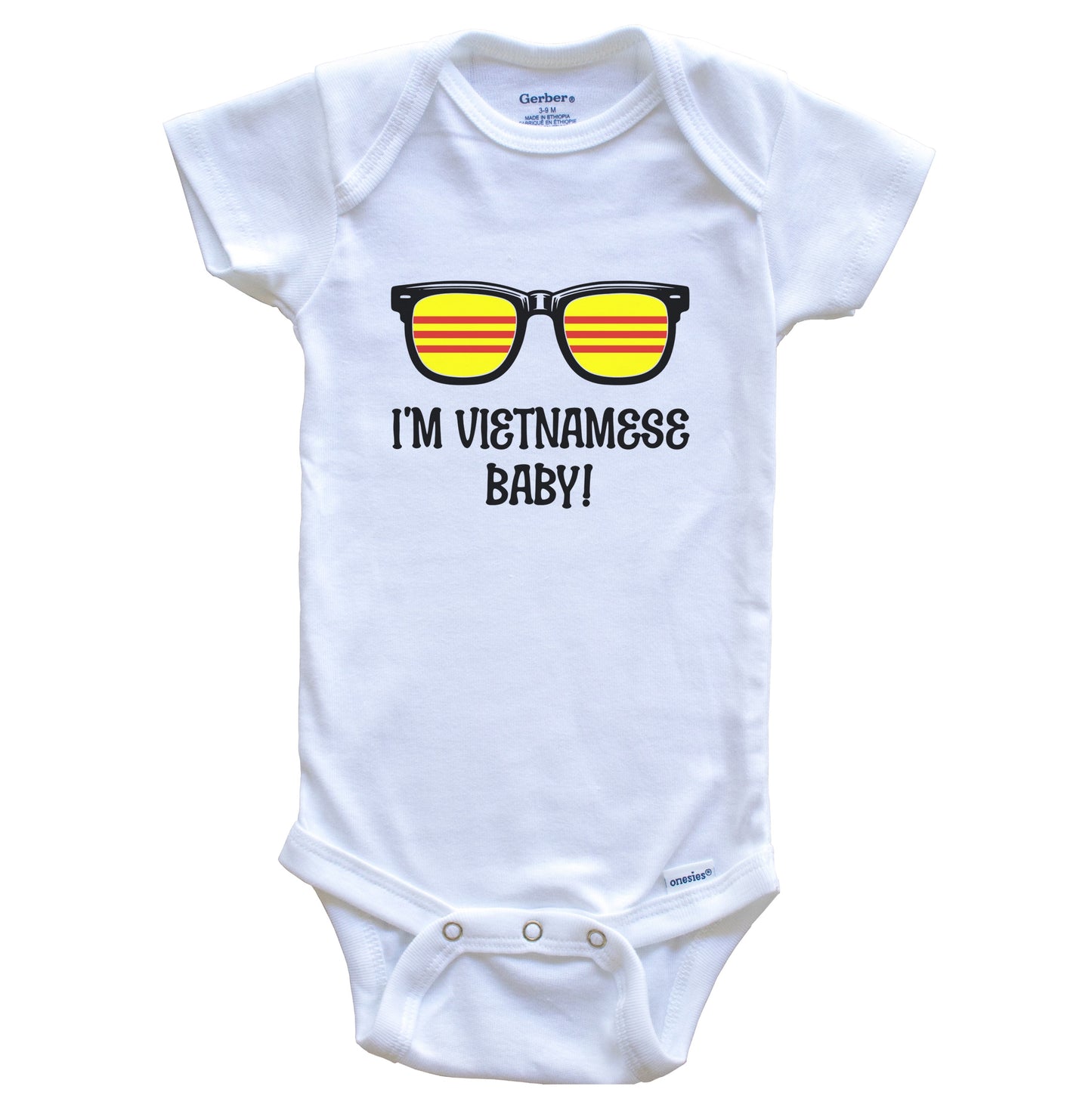 I'm Vietnamese Baby Vietnamese Flag Sunglasses Vietnam Funny Baby Bodysuit
