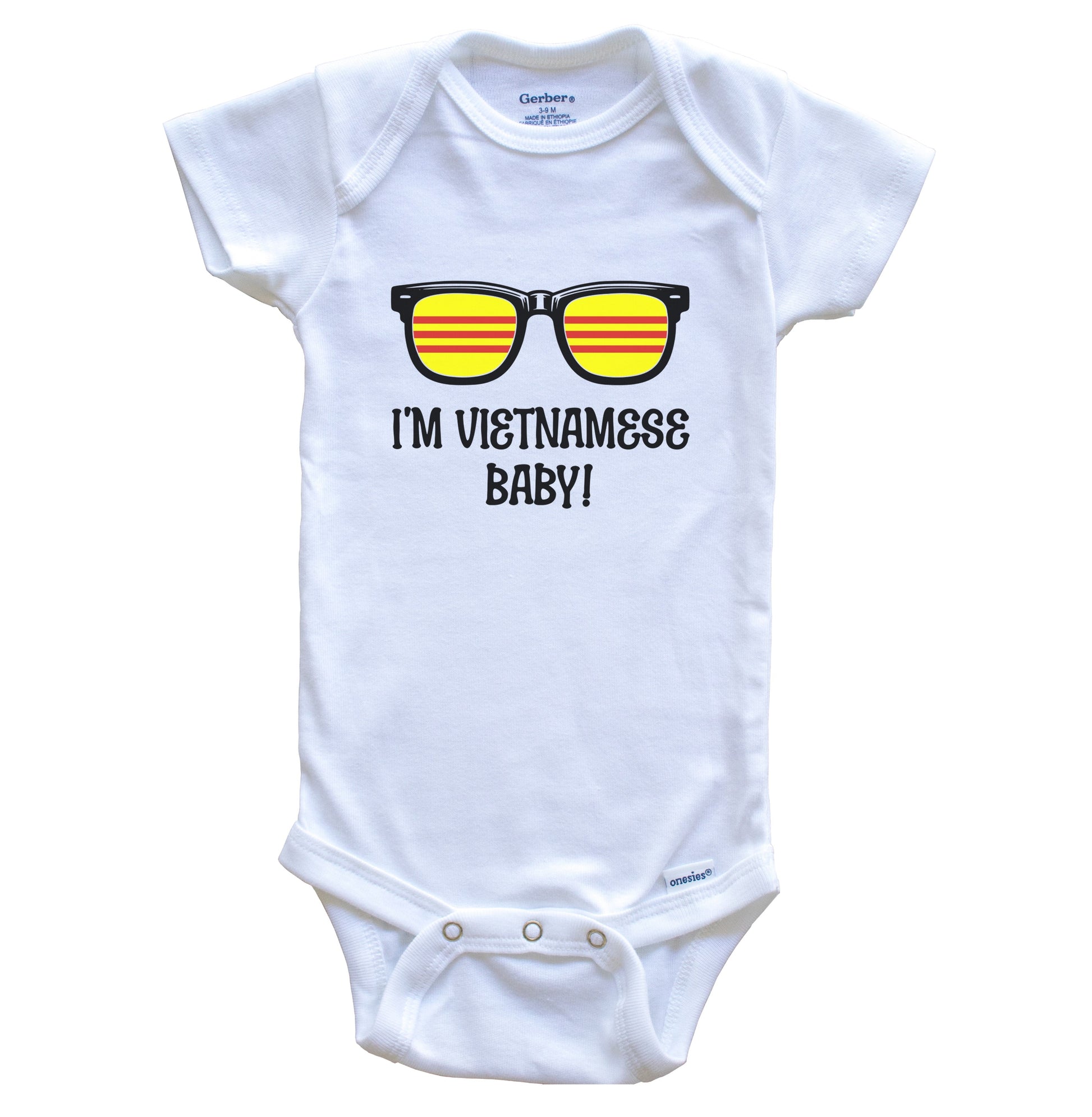 I'm Vietnamese Baby Vietnamese Flag Sunglasses Vietnam Funny Baby Bodysuit