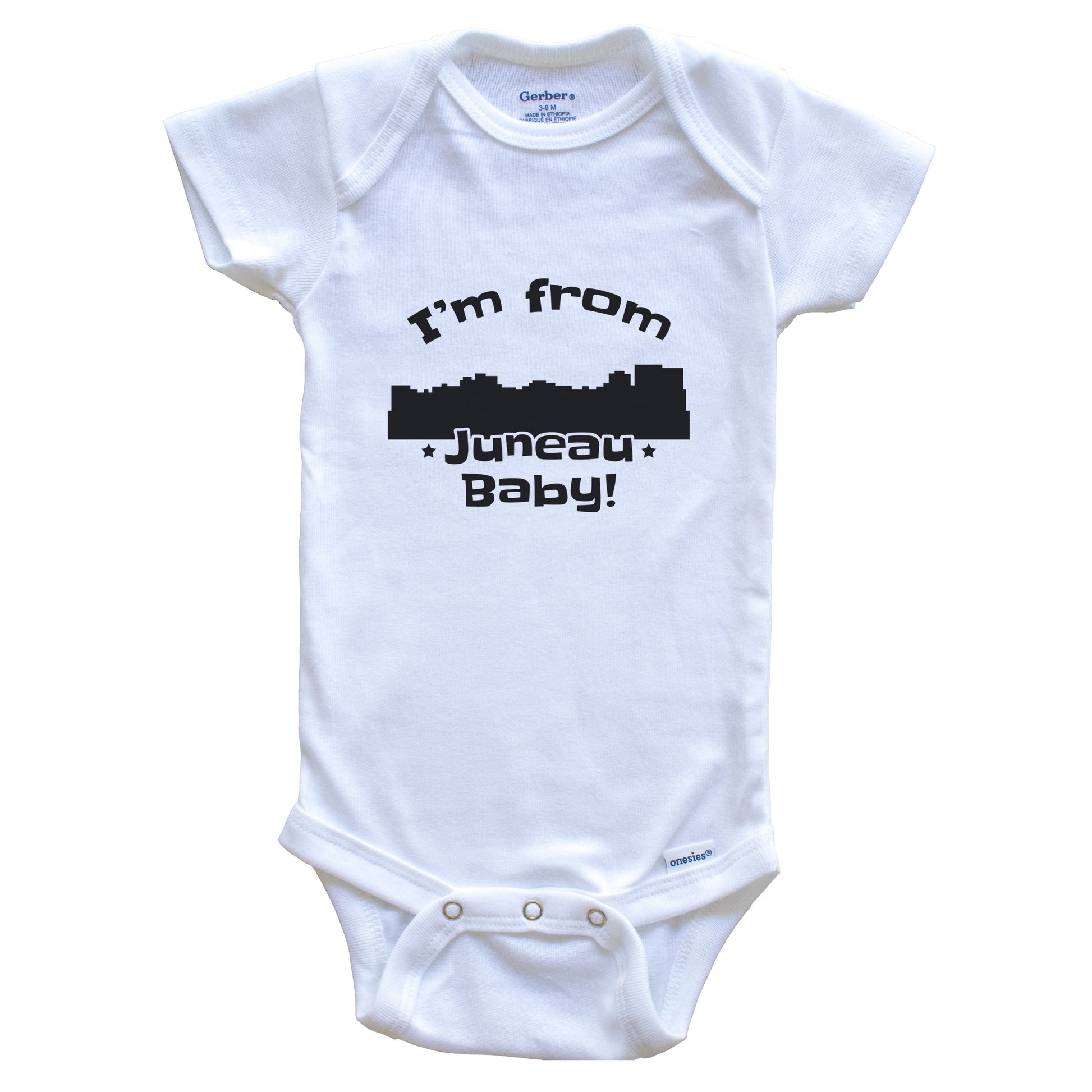 I'm From Juneau Baby Funny Juneau Alaska Skyline Baby Bodysuit