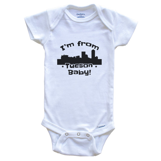 I'm From Tucson Baby Funny Tucson Arizona Skyline Baby Bodysuit