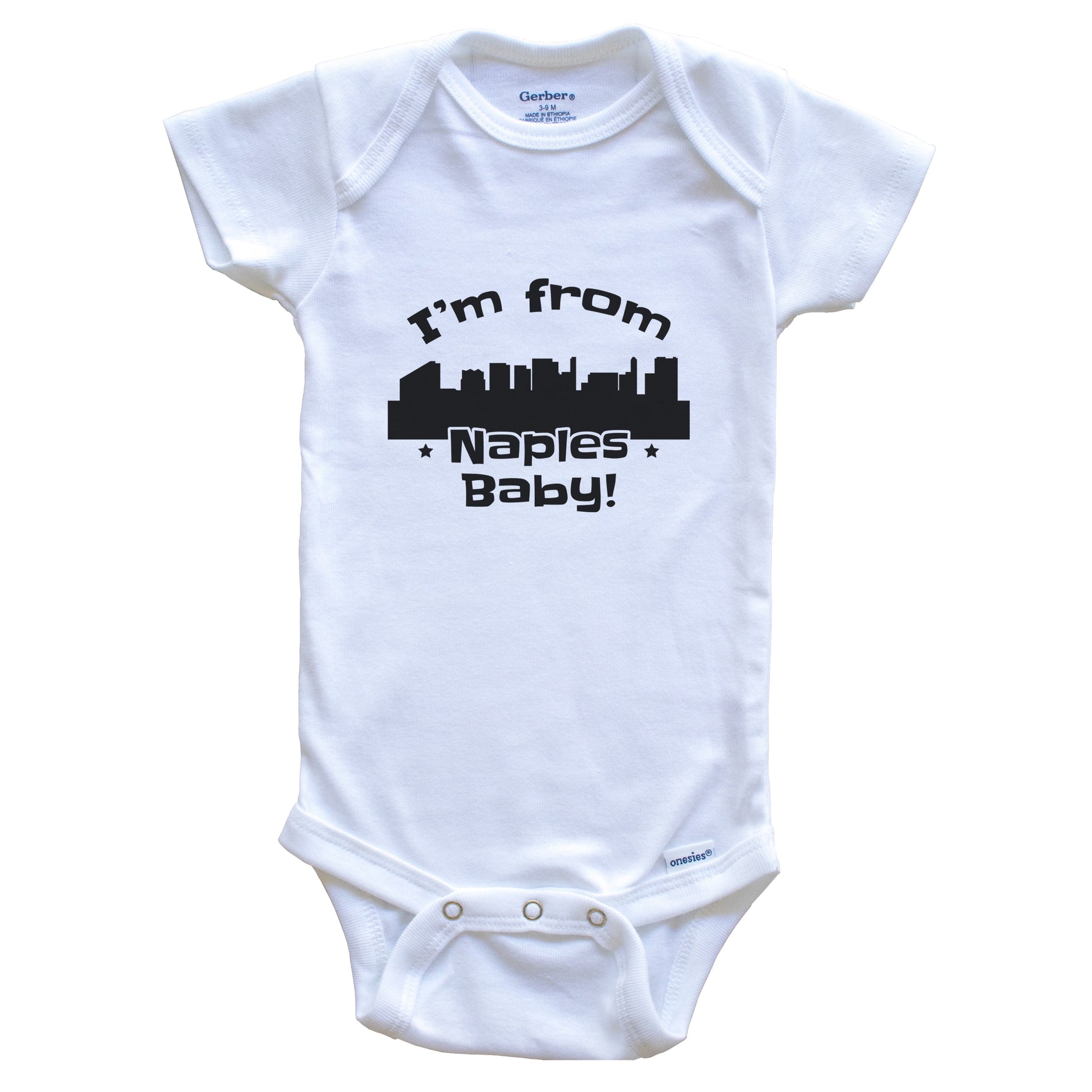 I'm From Naples Baby Funny Naples Florida Skyline Baby Bodysuit