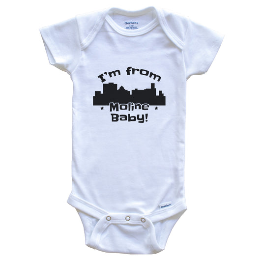 I'm From Moline Baby Funny Moline Illinois Skyline Baby Bodysuit