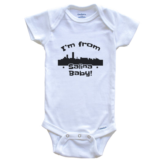 I'm From Salina Baby Funny Salina Kansas Skyline Baby Bodysuit