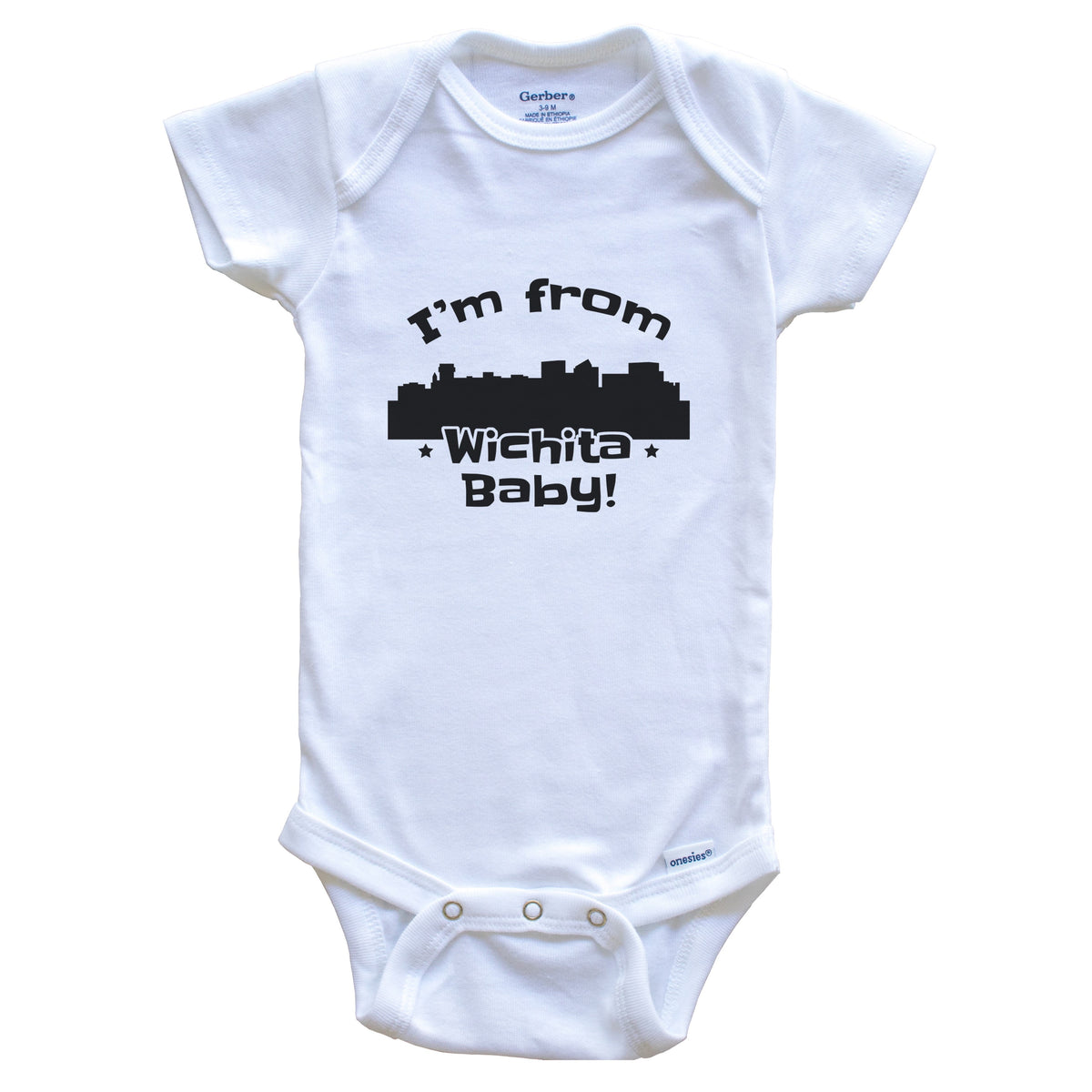 I'm From Wichita Baby Funny Wichita Kansas Skyline Baby Bodysuit