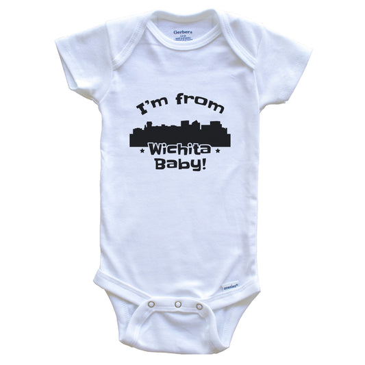 I'm From Wichita Baby Funny Wichita Kansas Skyline Baby Bodysuit