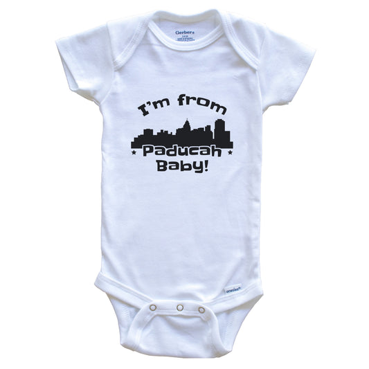 I'm From Paducah Baby Funny Paducah Kentucky Skyline Baby Bodysuit