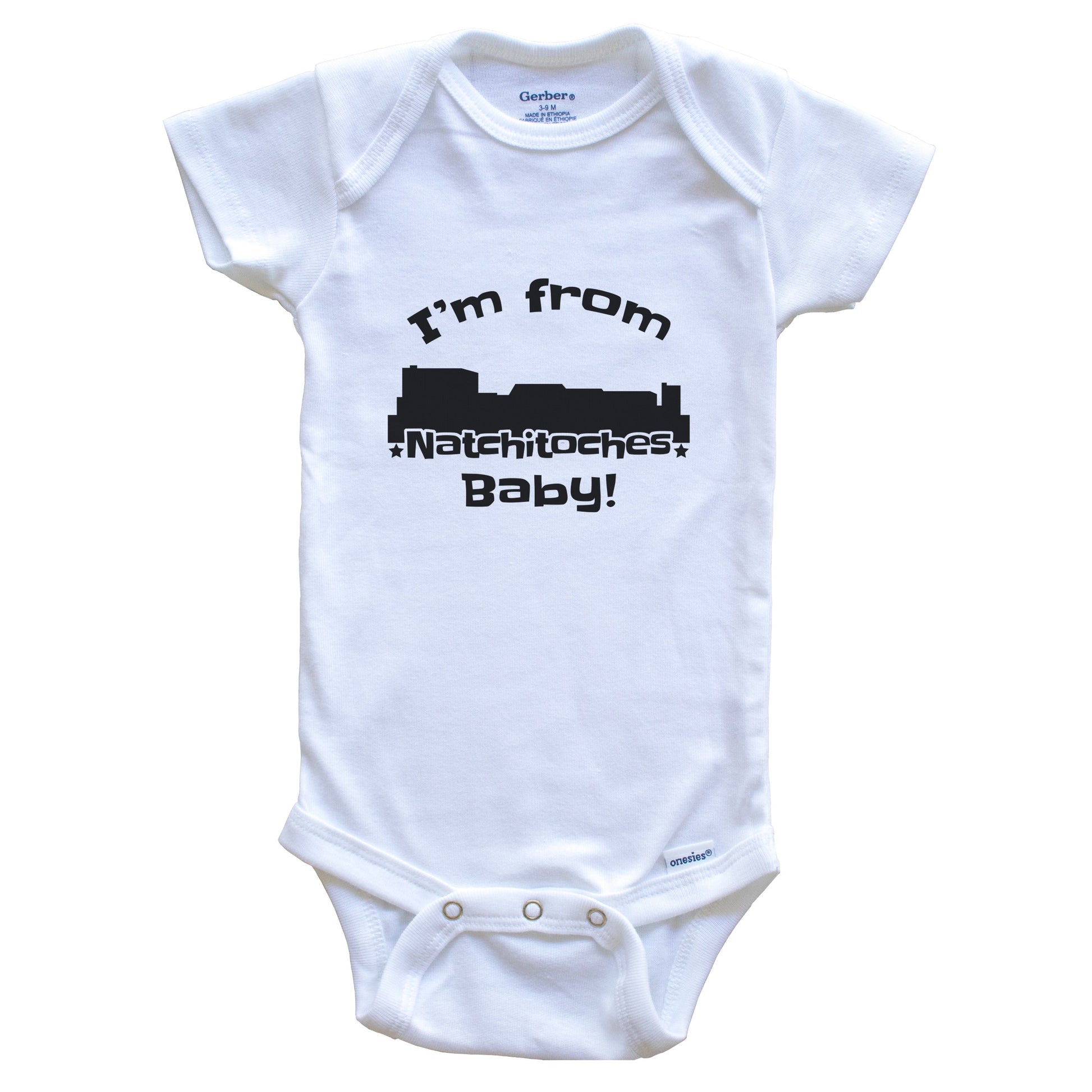 I'm From Natchitoches Baby Funny Natchitoches Louisiana Skyline Baby Bodysuit