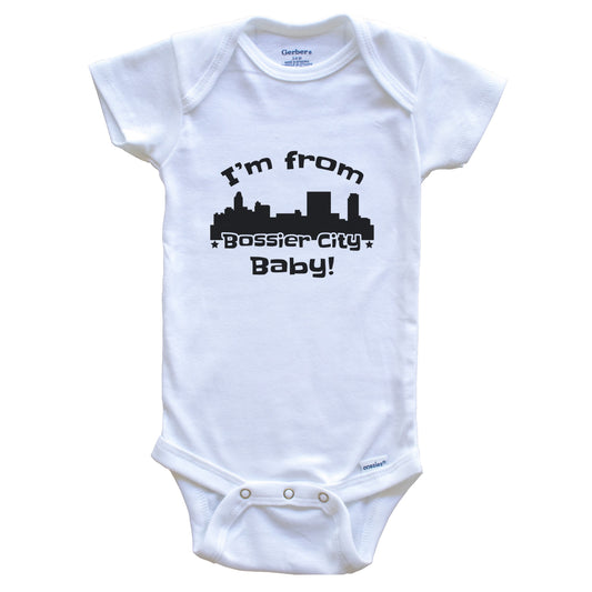 I'm From Bossier City Baby Funny Bossier City Louisiana Skyline Baby Bodysuit